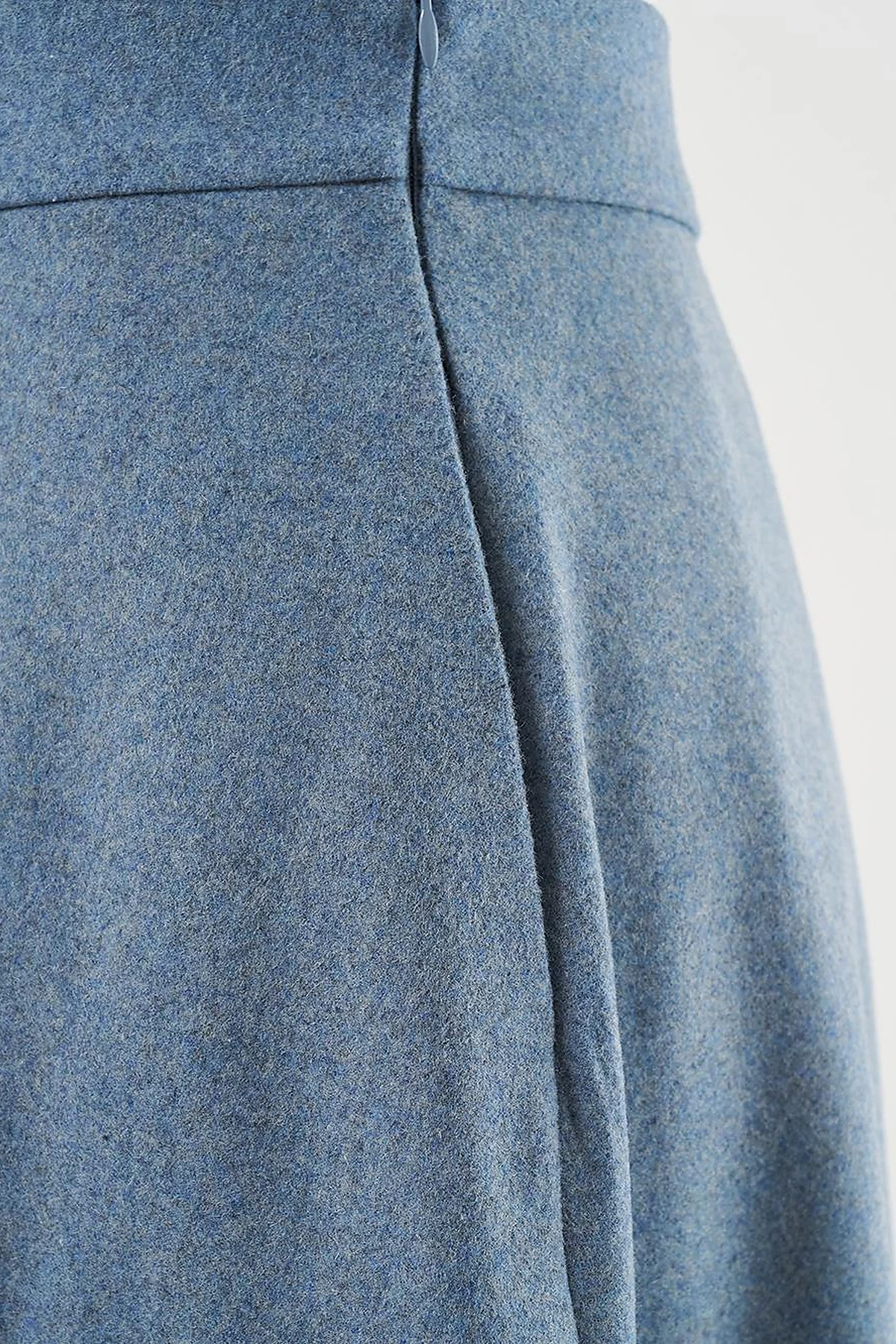 Felt Flared Skirt Blue