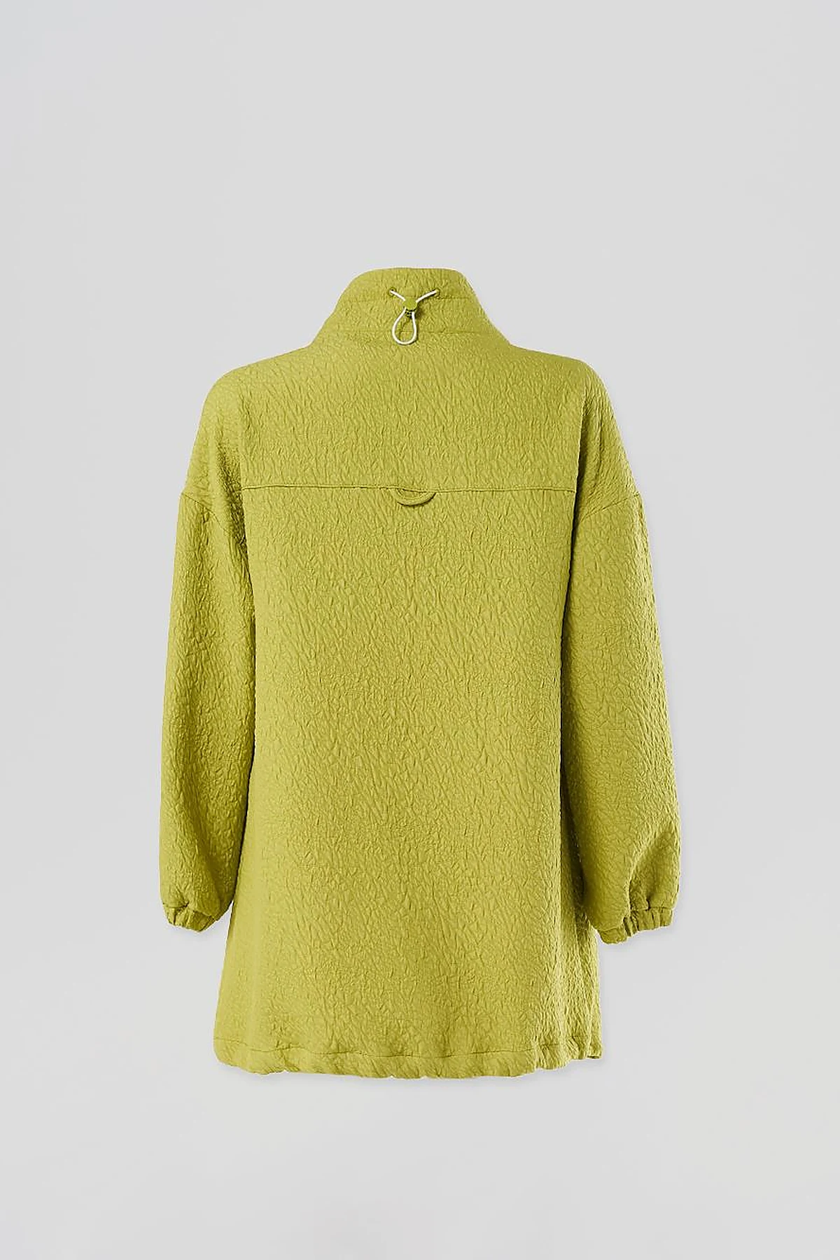 Zipper Closure Quilted Tunic in Pistachio Green
