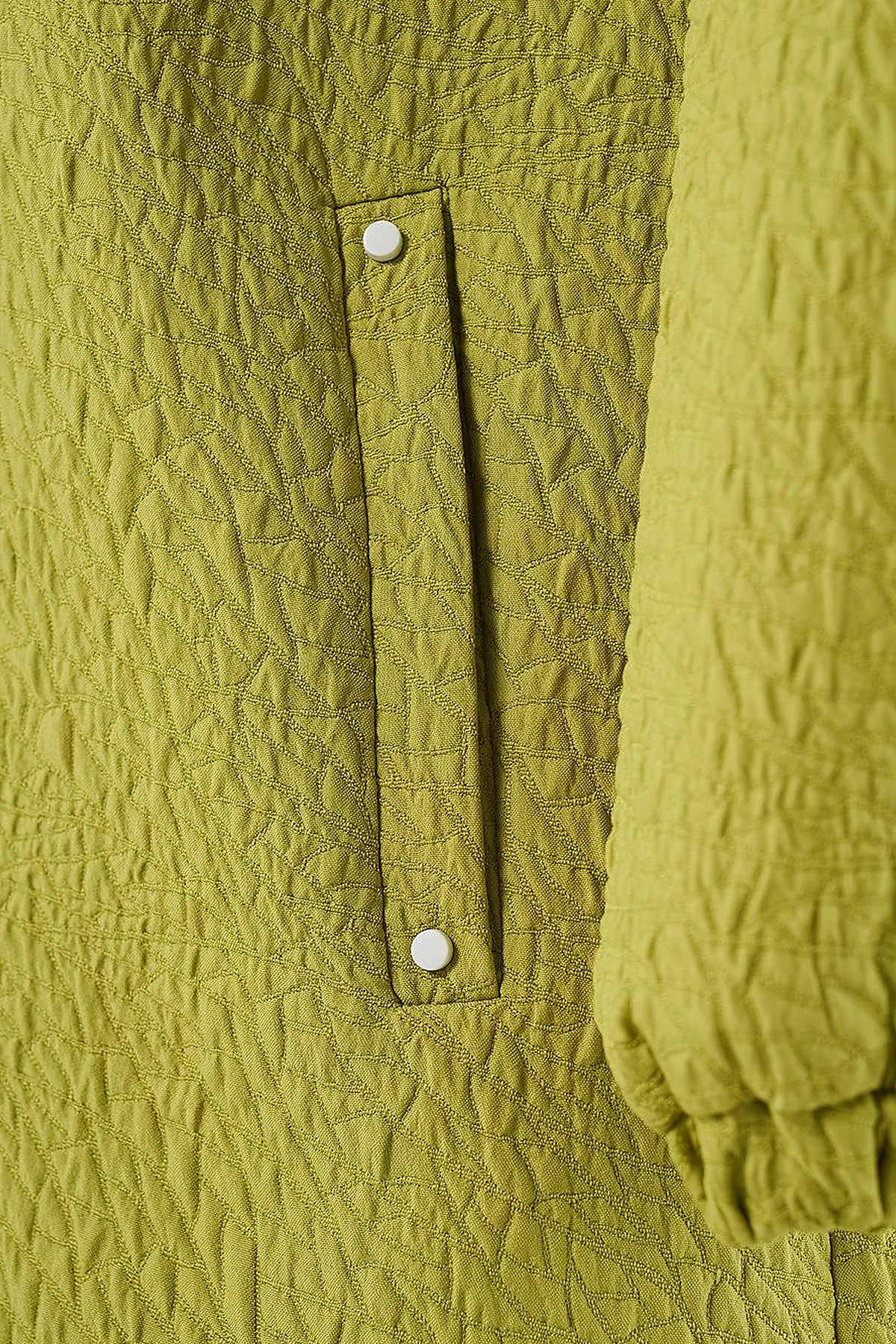 Zipper Closure Quilted Tunic in Pistachio Green
