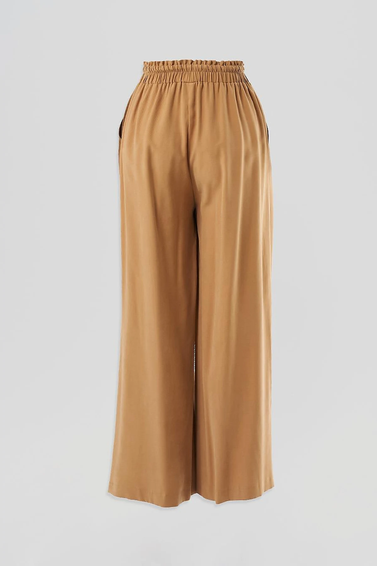 Wide-Leg Rayon Pants Tobacco