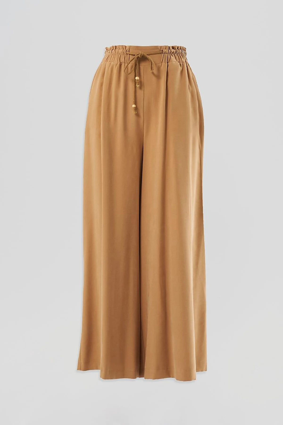 Wide-Leg Rayon Pants Tobacco