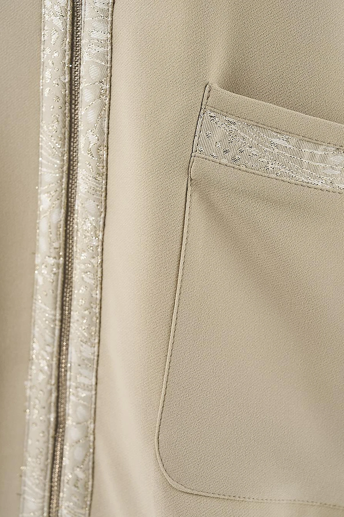 Jacquard-Trimmed Zippered Jacket Moss Green
