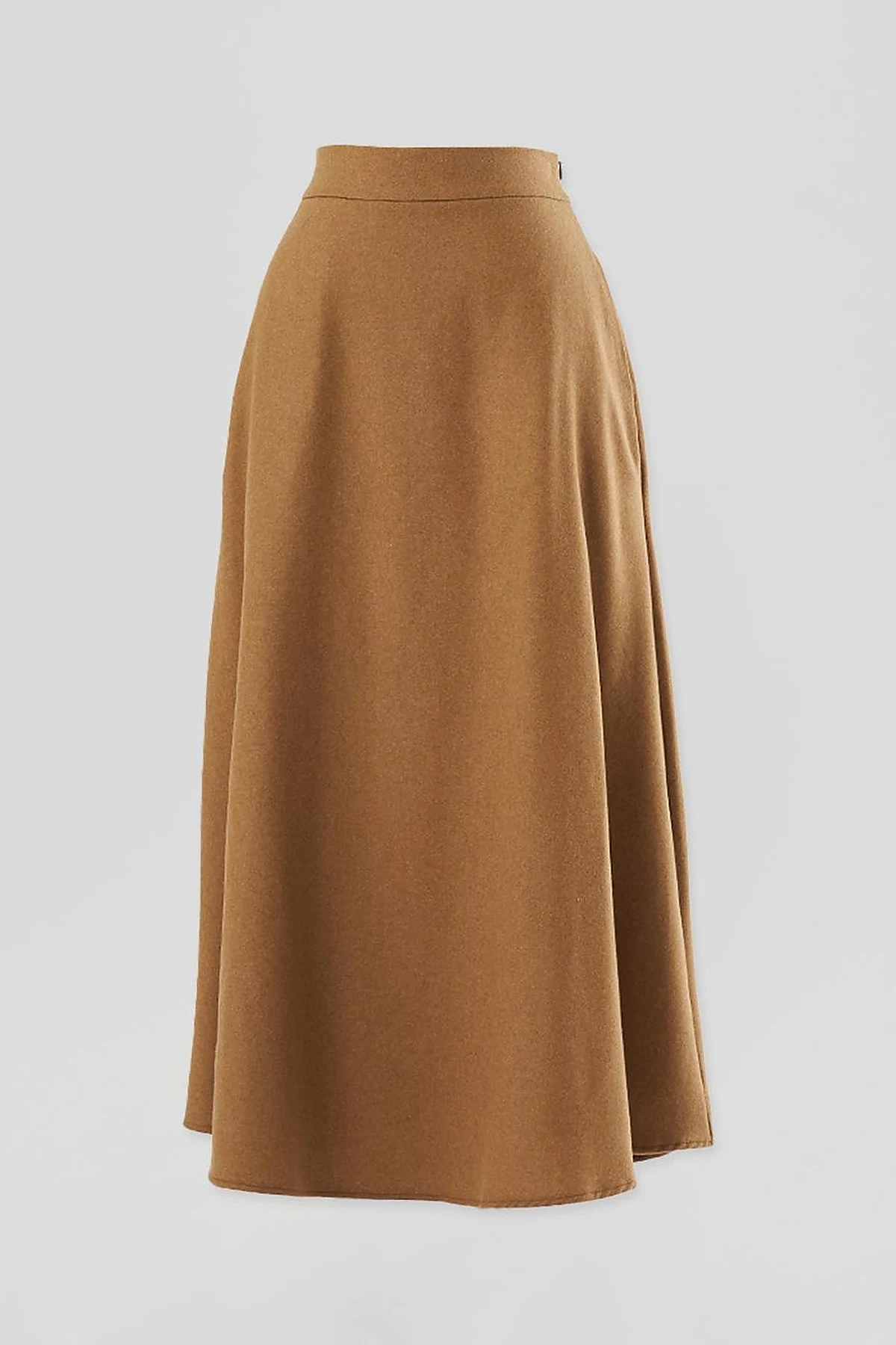 Felt Flared Skirt Camel