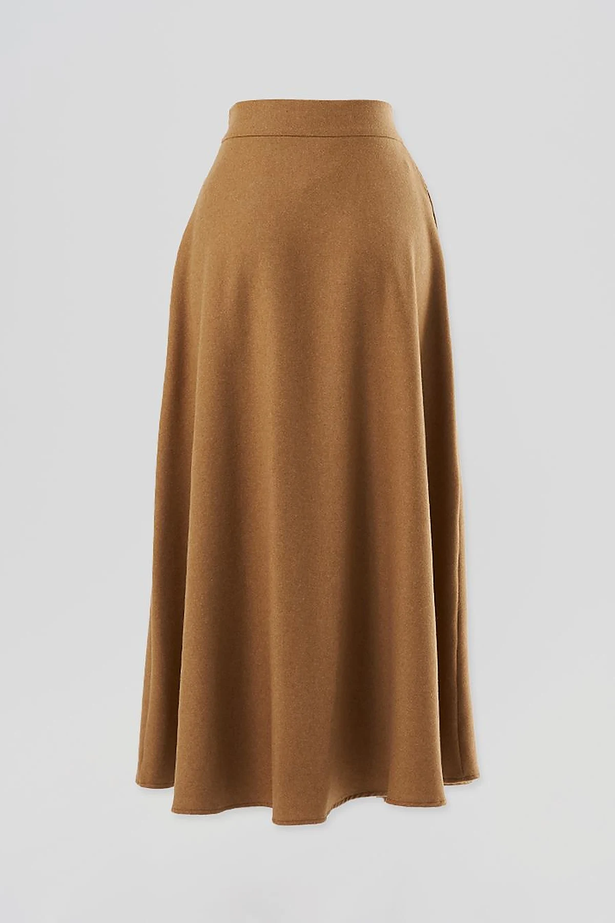 Felt Flared Skirt Camel