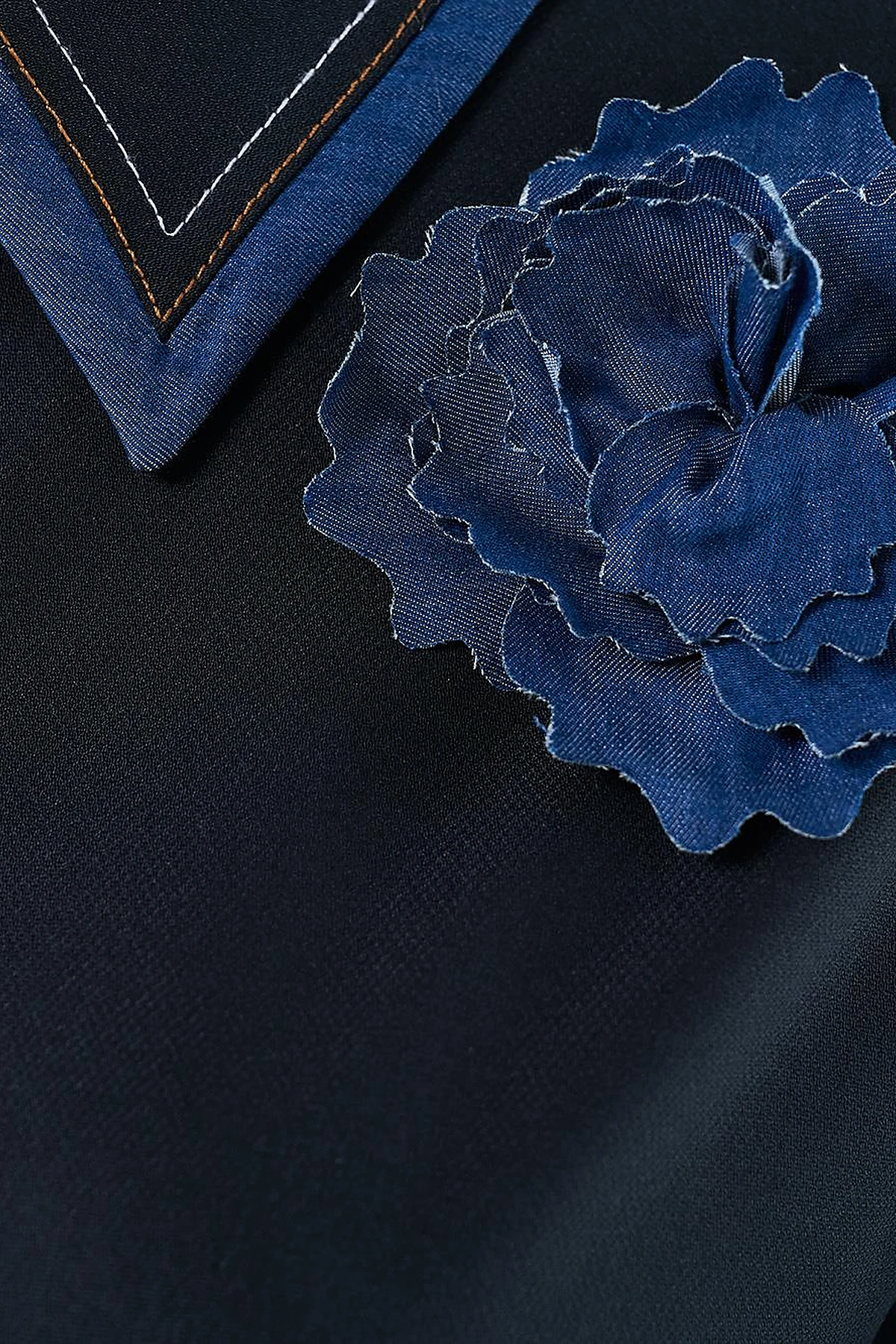 Belted Brooch Detail Tunic in Navy