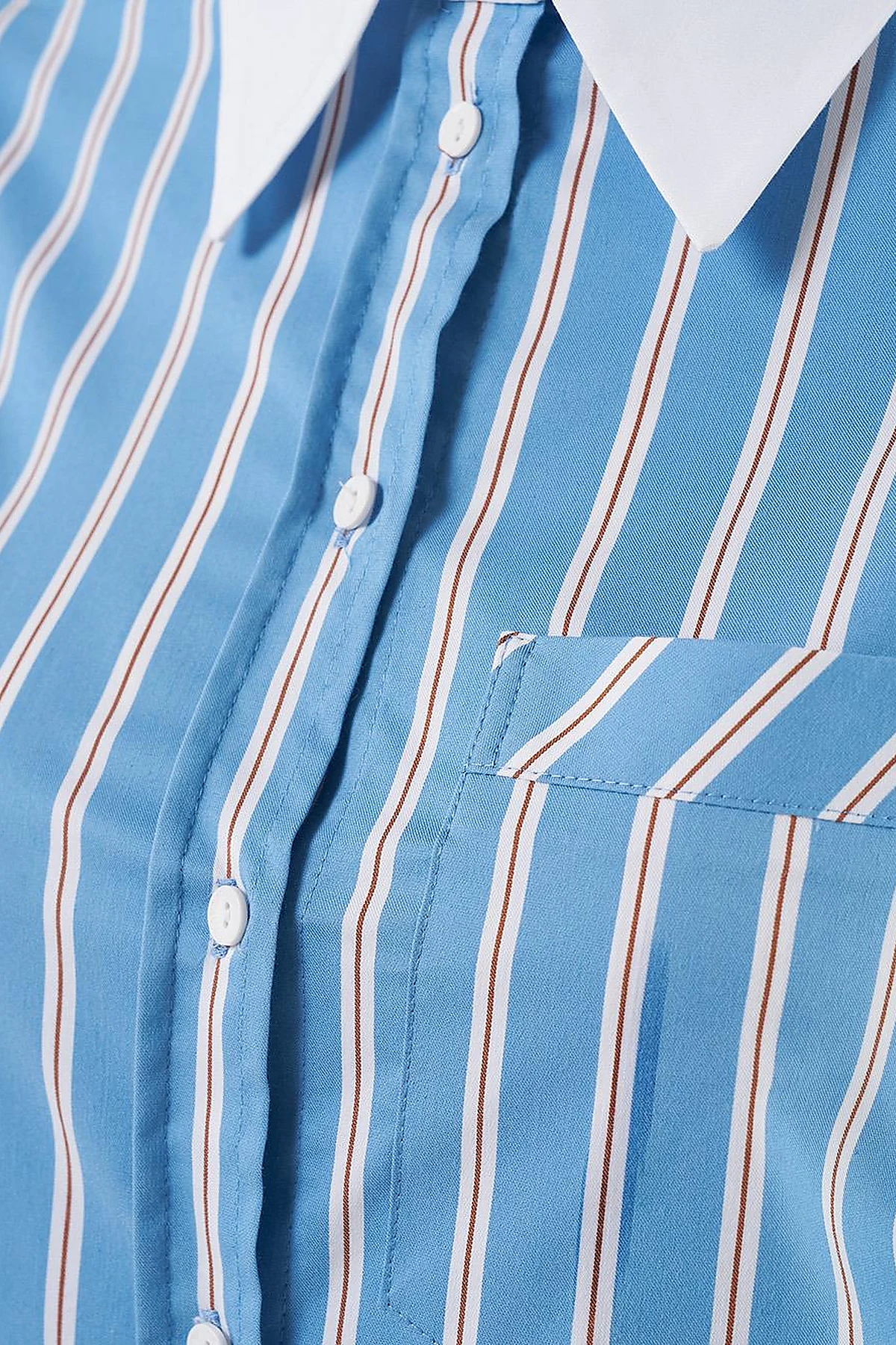 Slogan Embroidered Striped Tunic in Crown Blue