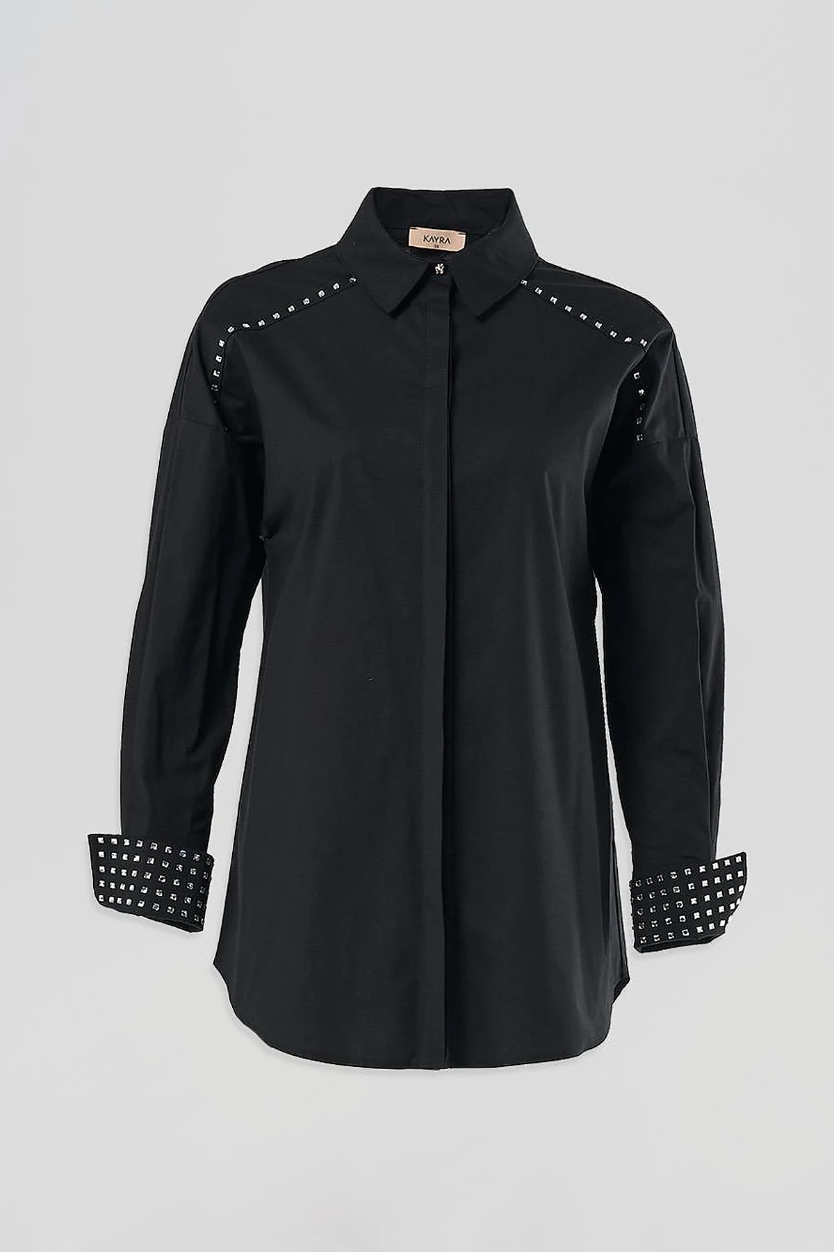 Trok Printed Cotton Tunic Black