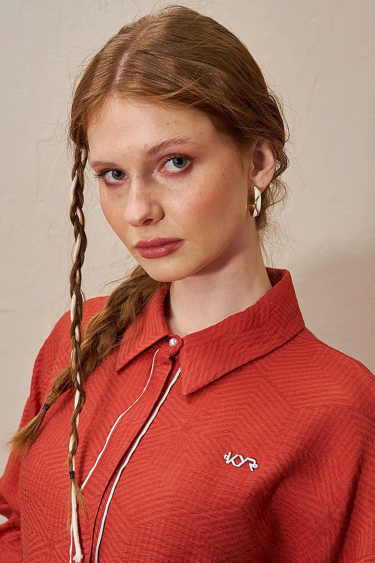 Hidden Placket Viscose Tunic Terracotta