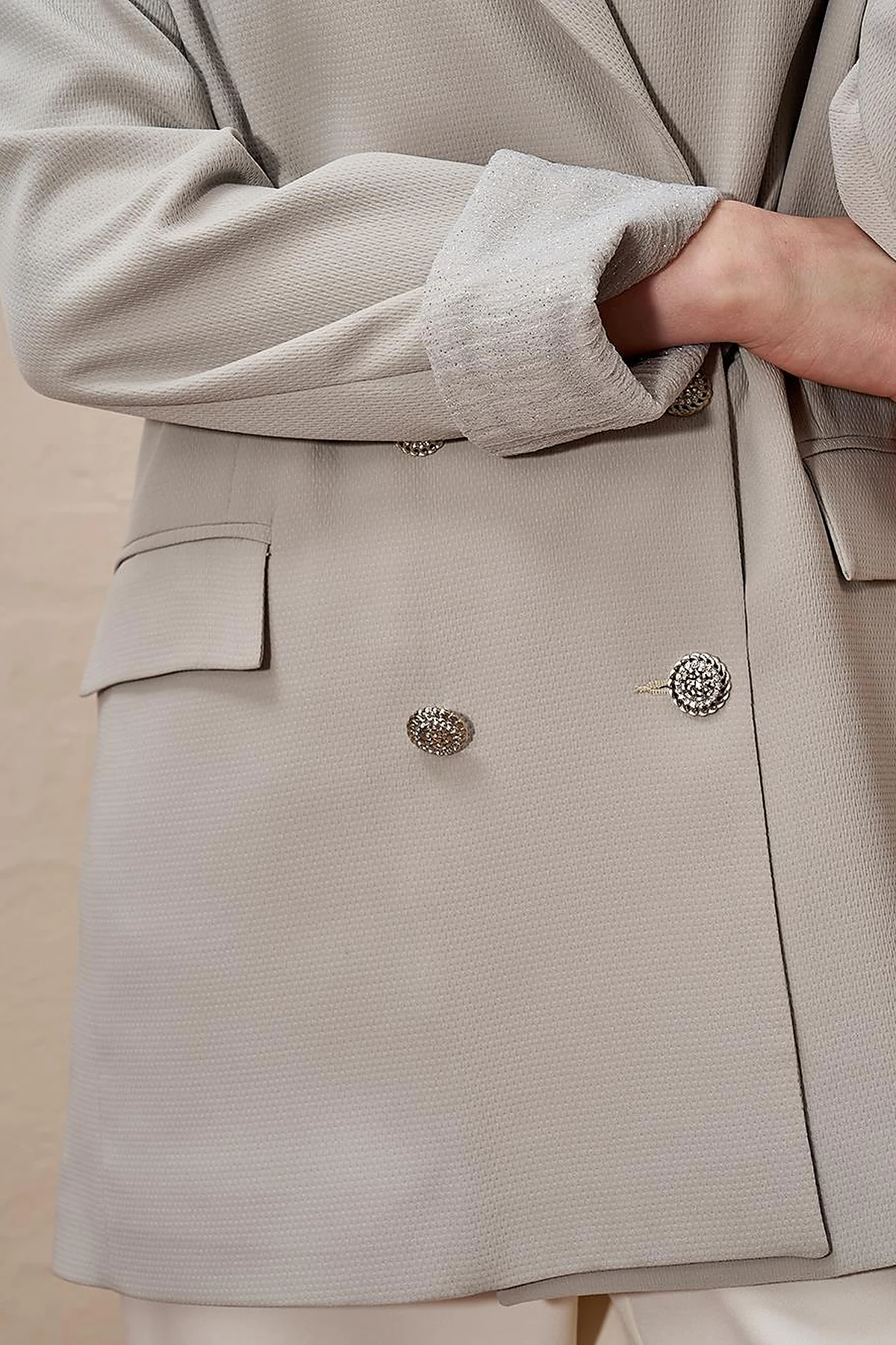 Kruvaze Blazer Ceket Küf Yeşili