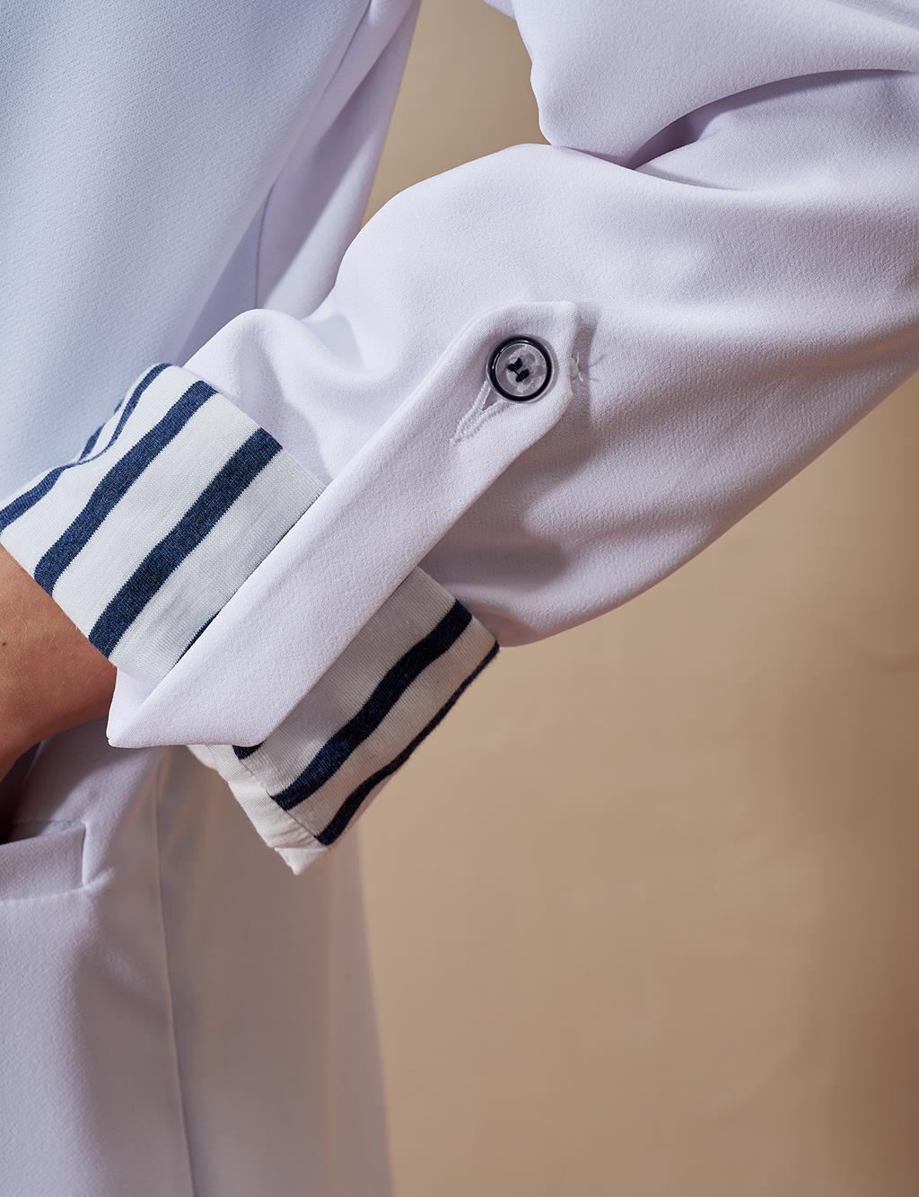 Brooched Blazer Jacket Optic White