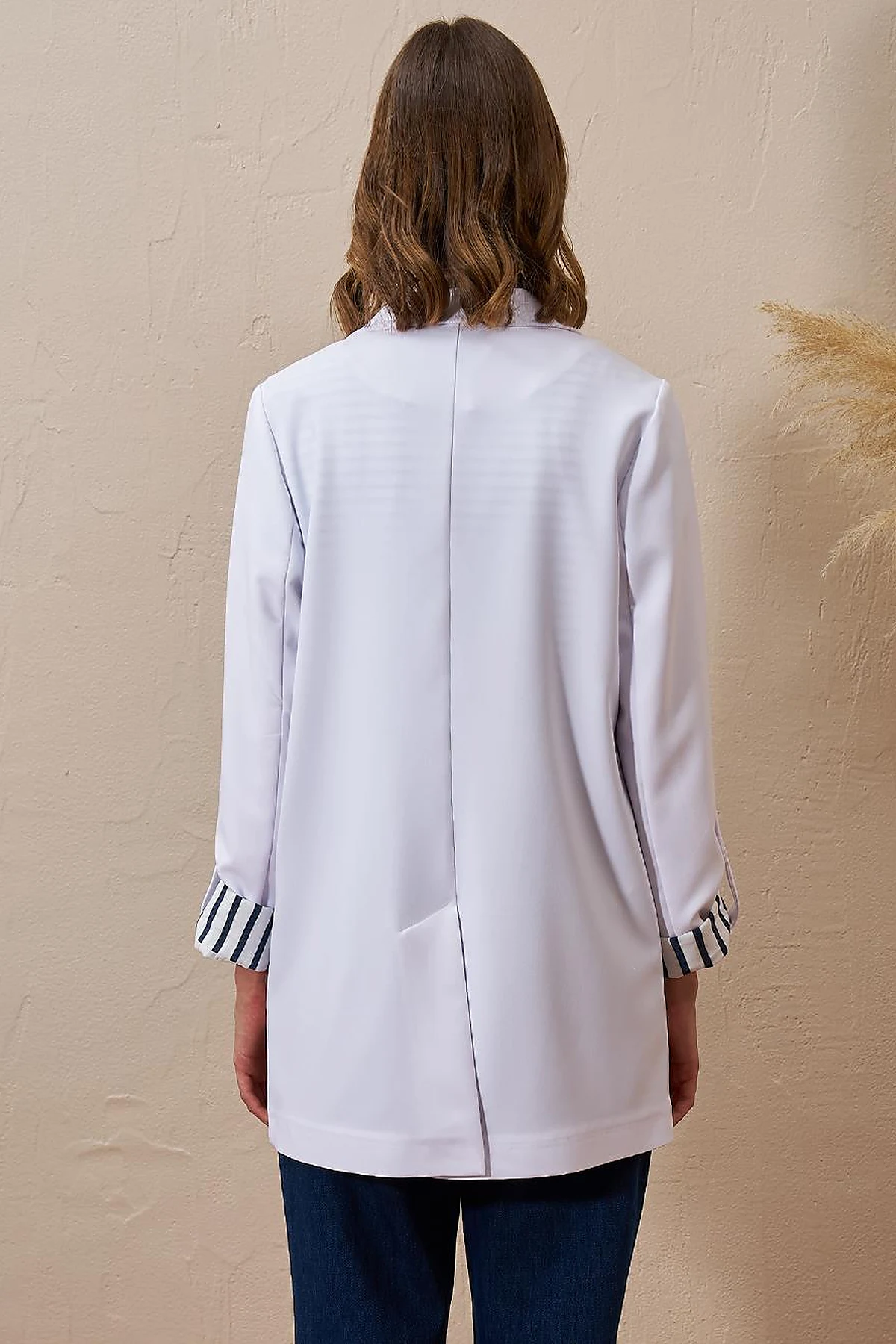 Brooched Blazer Jacket Optic White