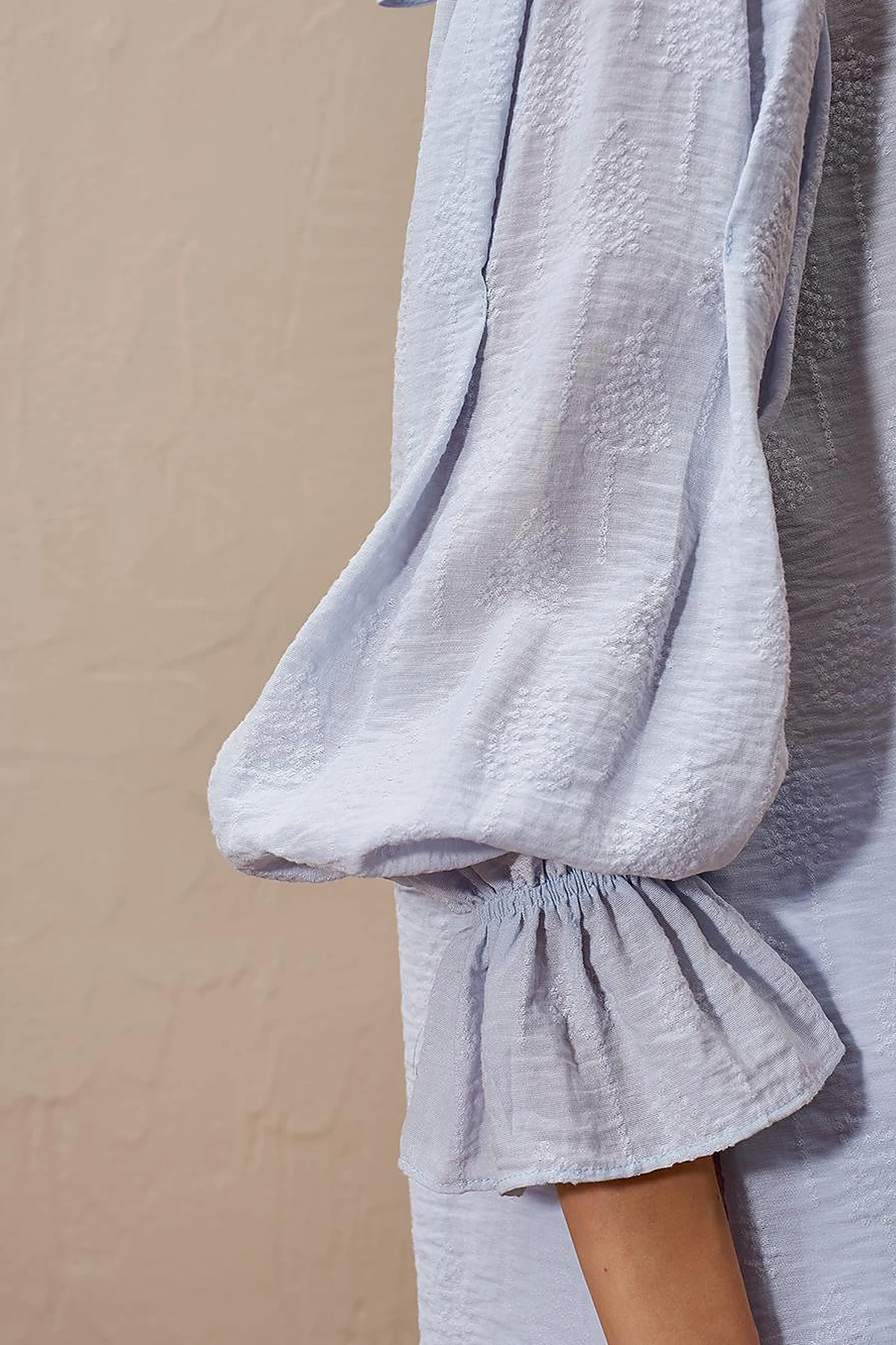 Tie-Back Viscose Blouse Blue