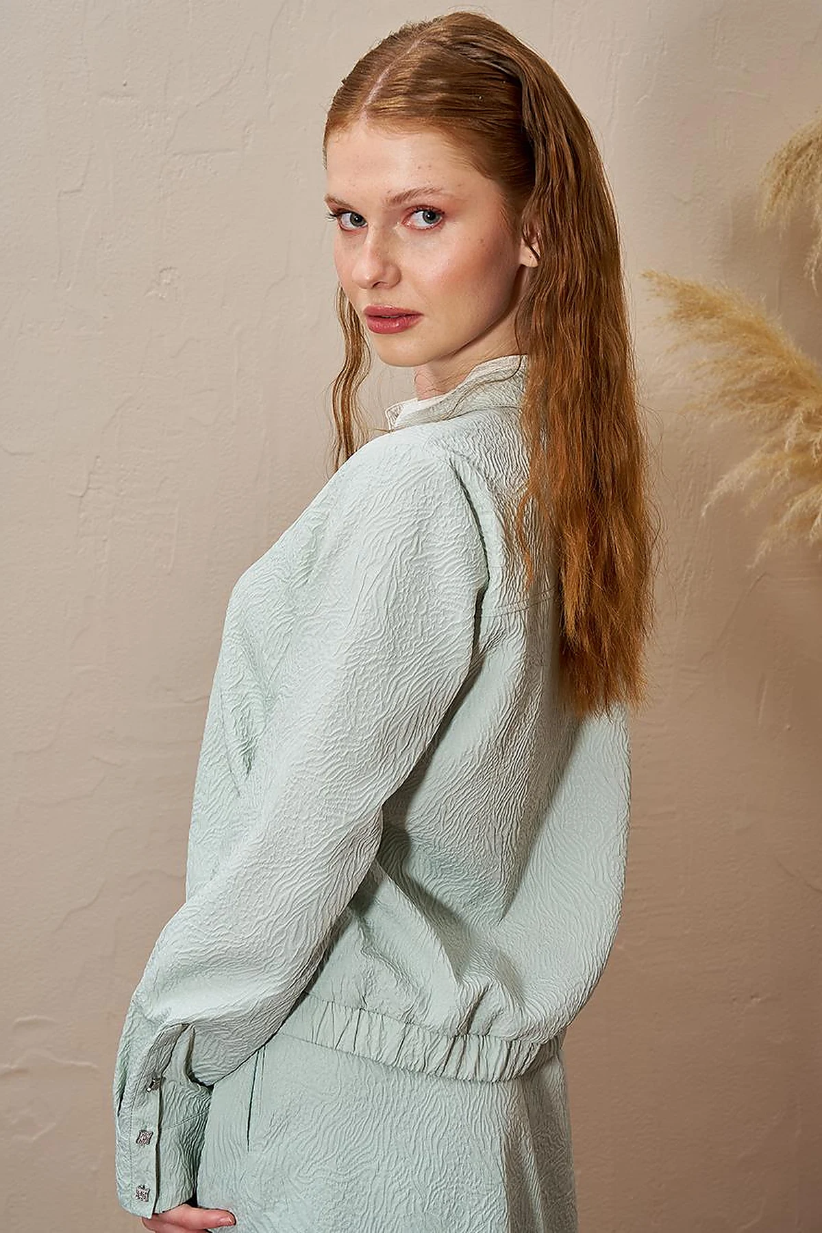 Seersucker Skirt Set Ice Green