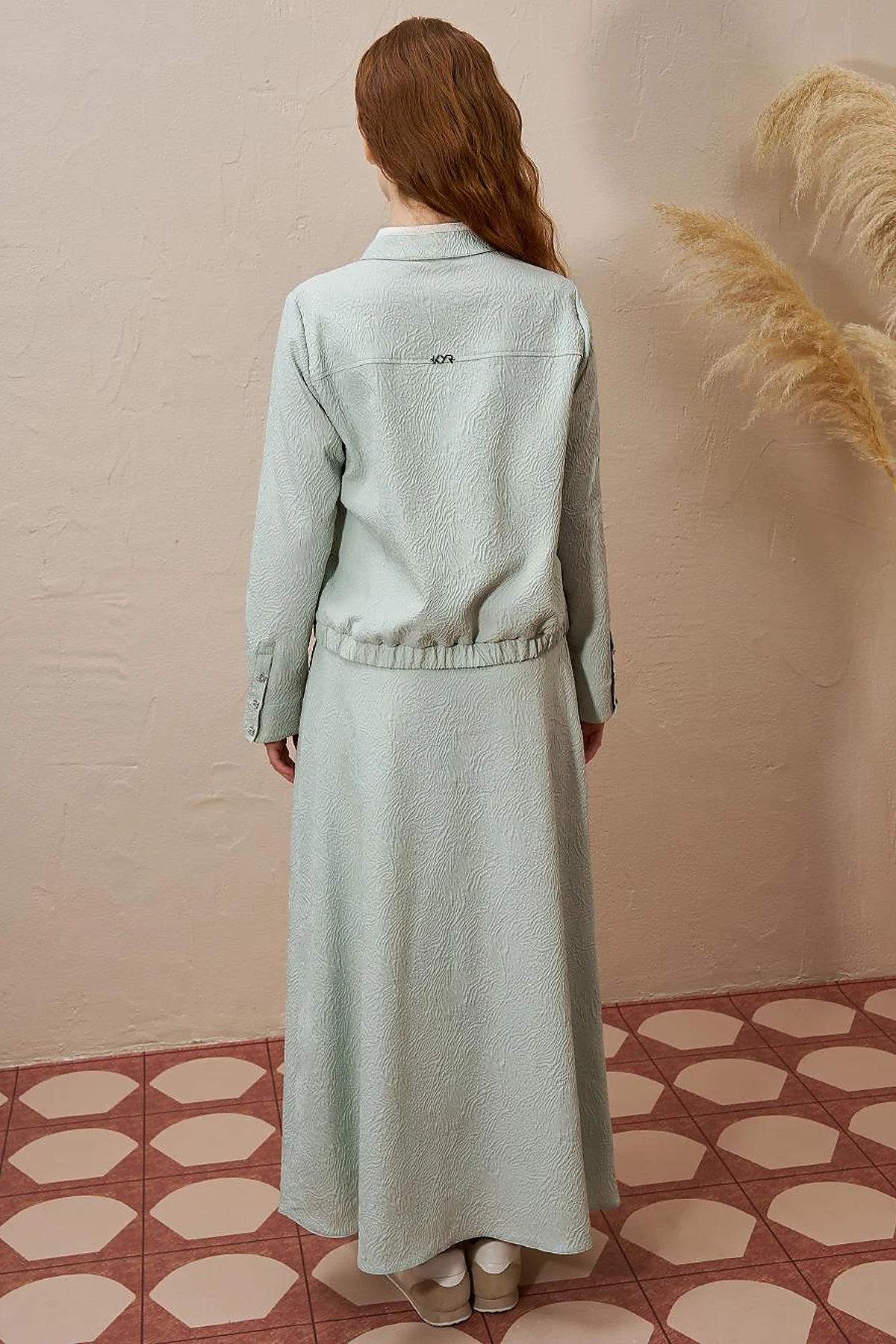 Seersucker Skirt Set Ice Green