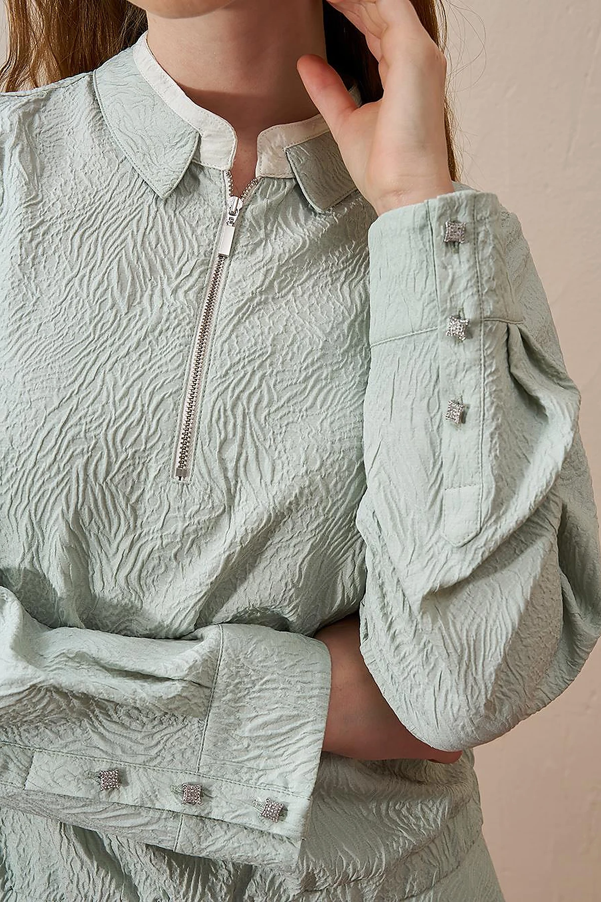 Seersucker Skirt Set Ice Green