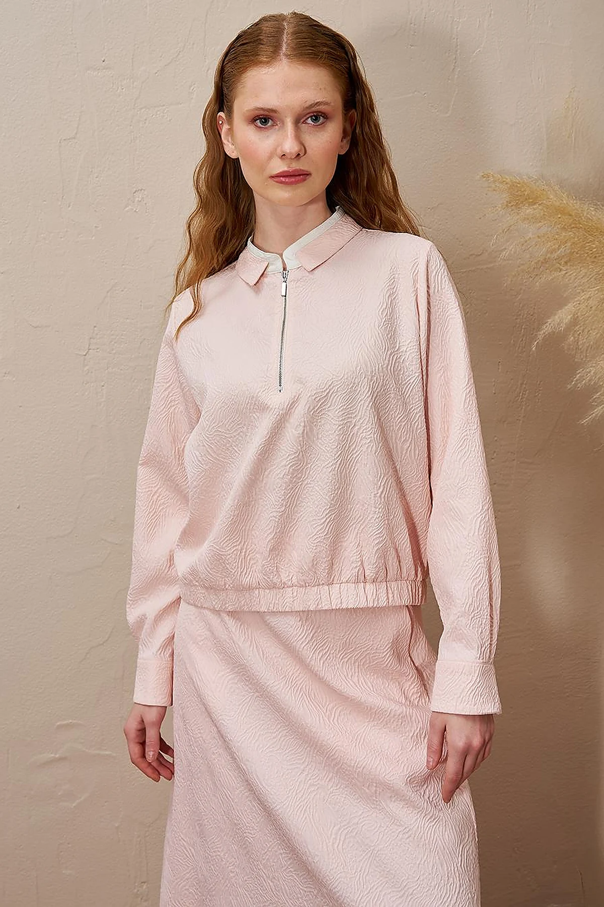 Seersucker Skirt Set Powder