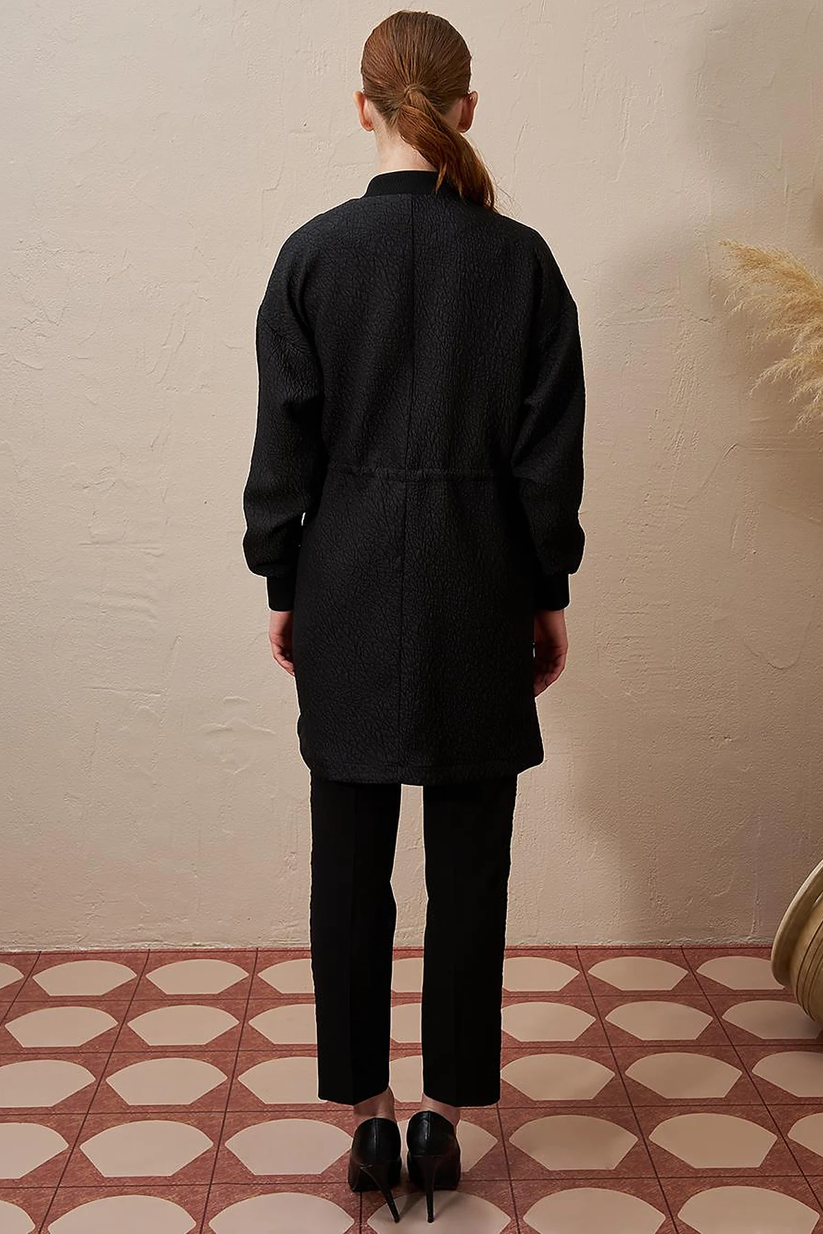Belted Quilted Jacket Black