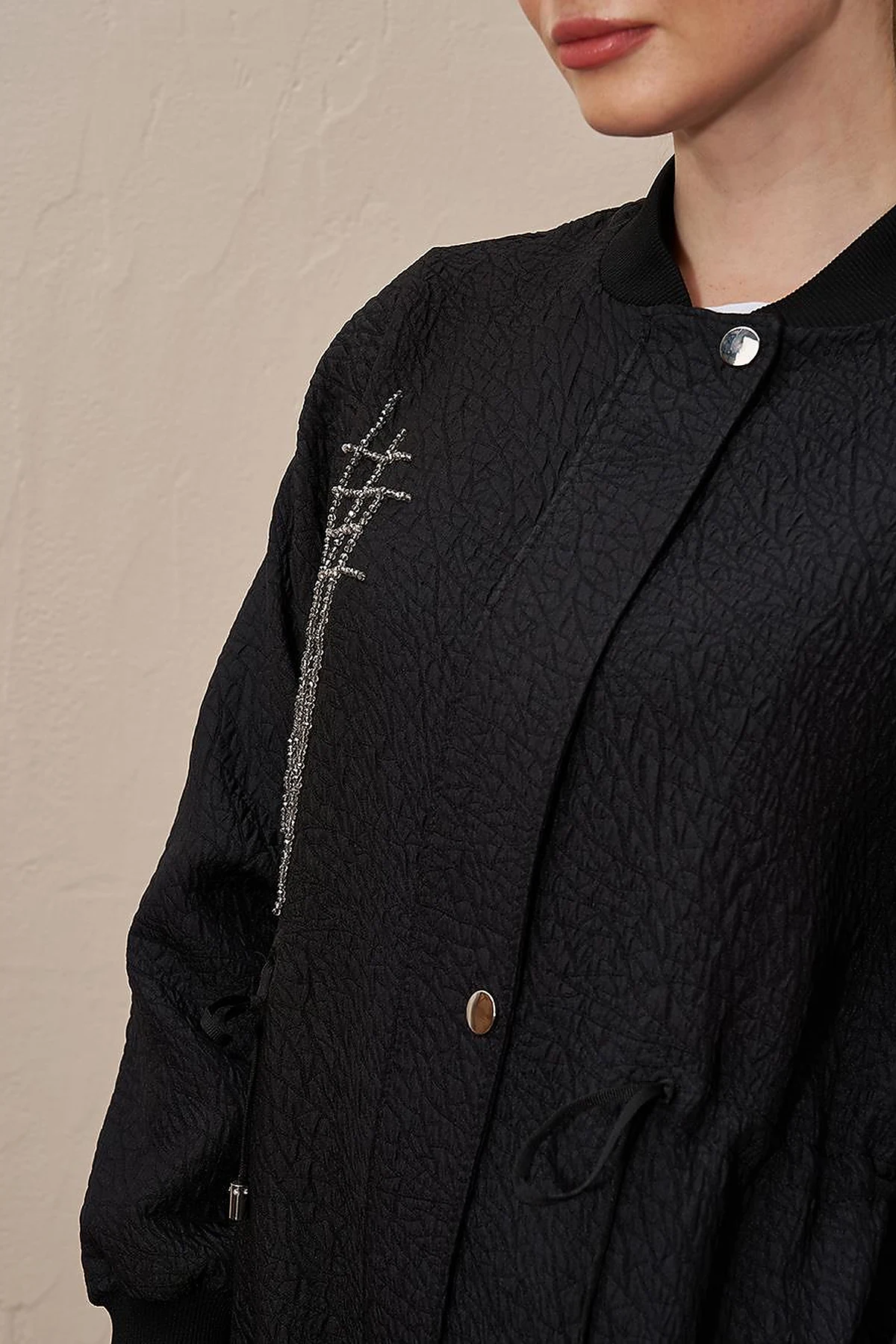 Belted Quilted Jacket Black