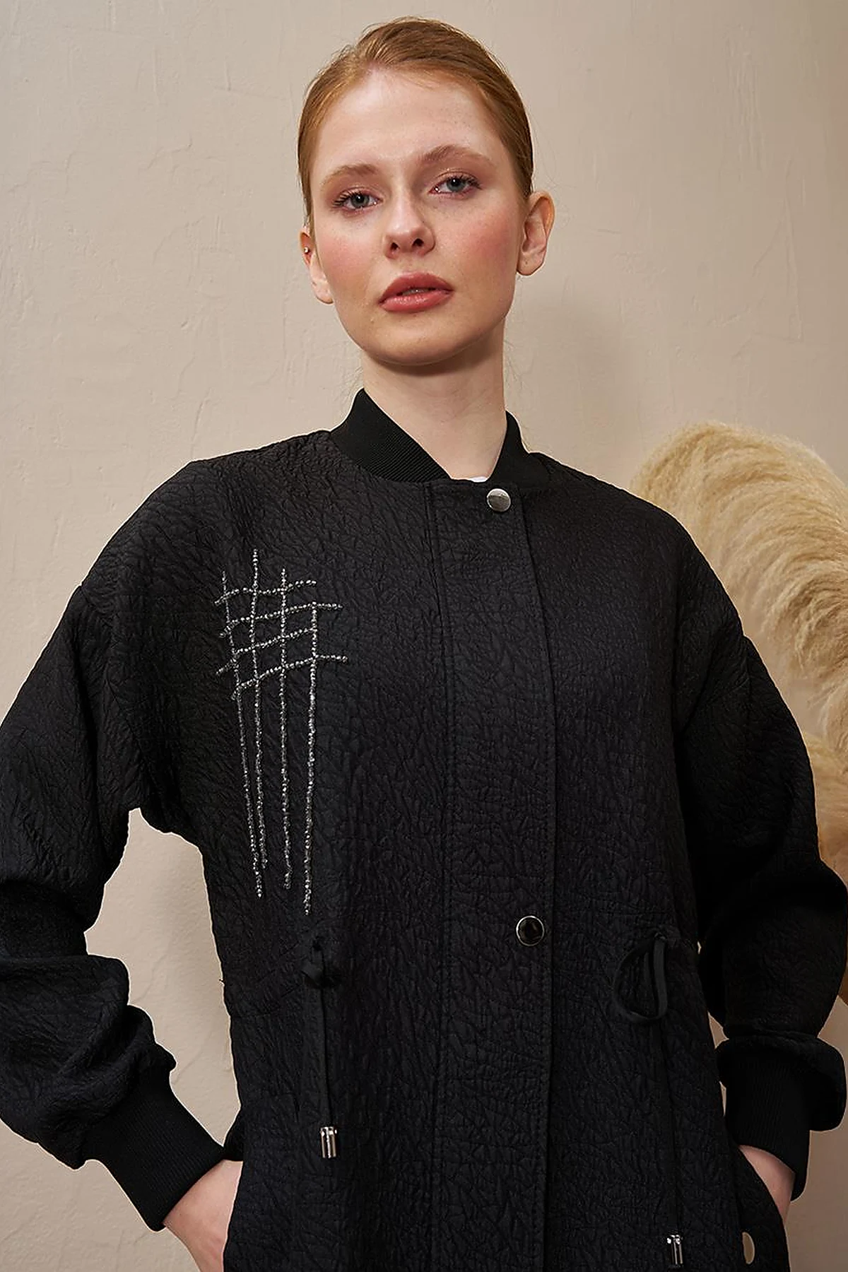 Belted Quilted Jacket Black