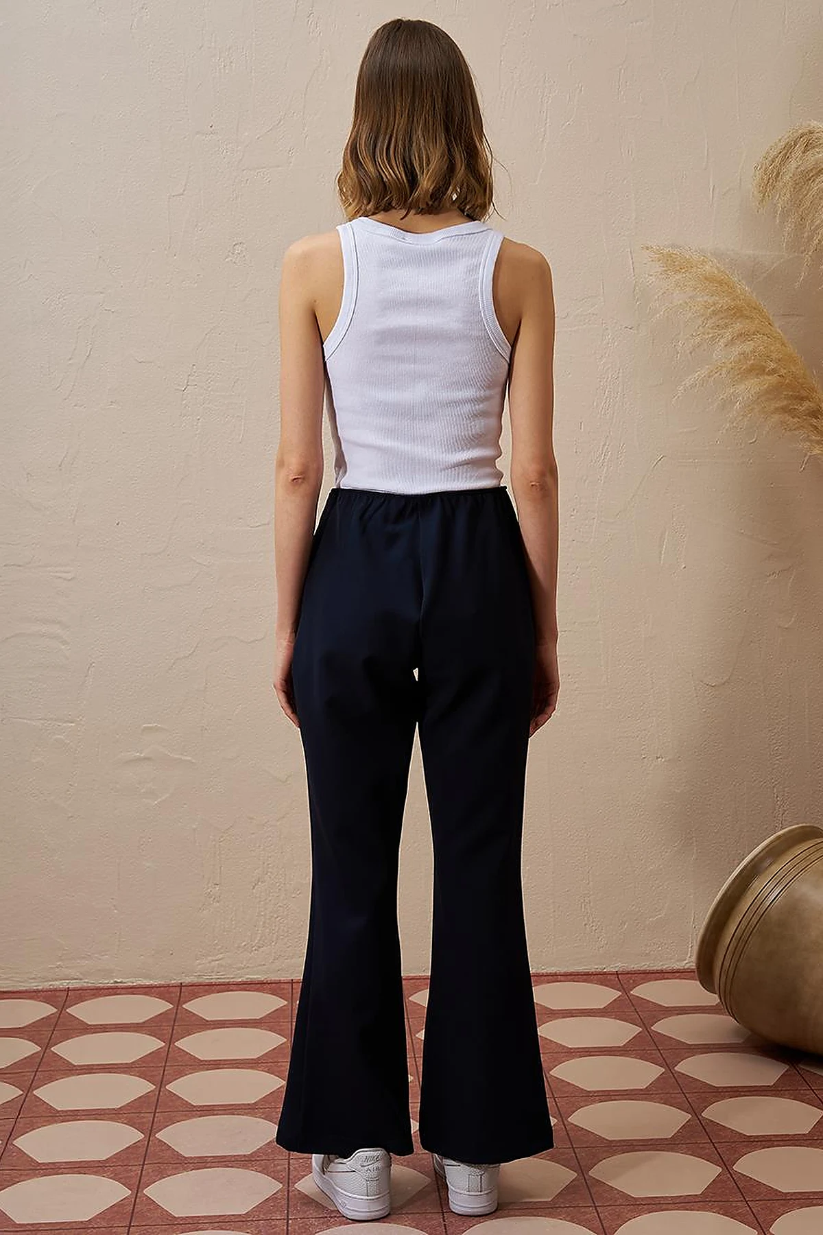 Flare Fit Trousers Dark Navy