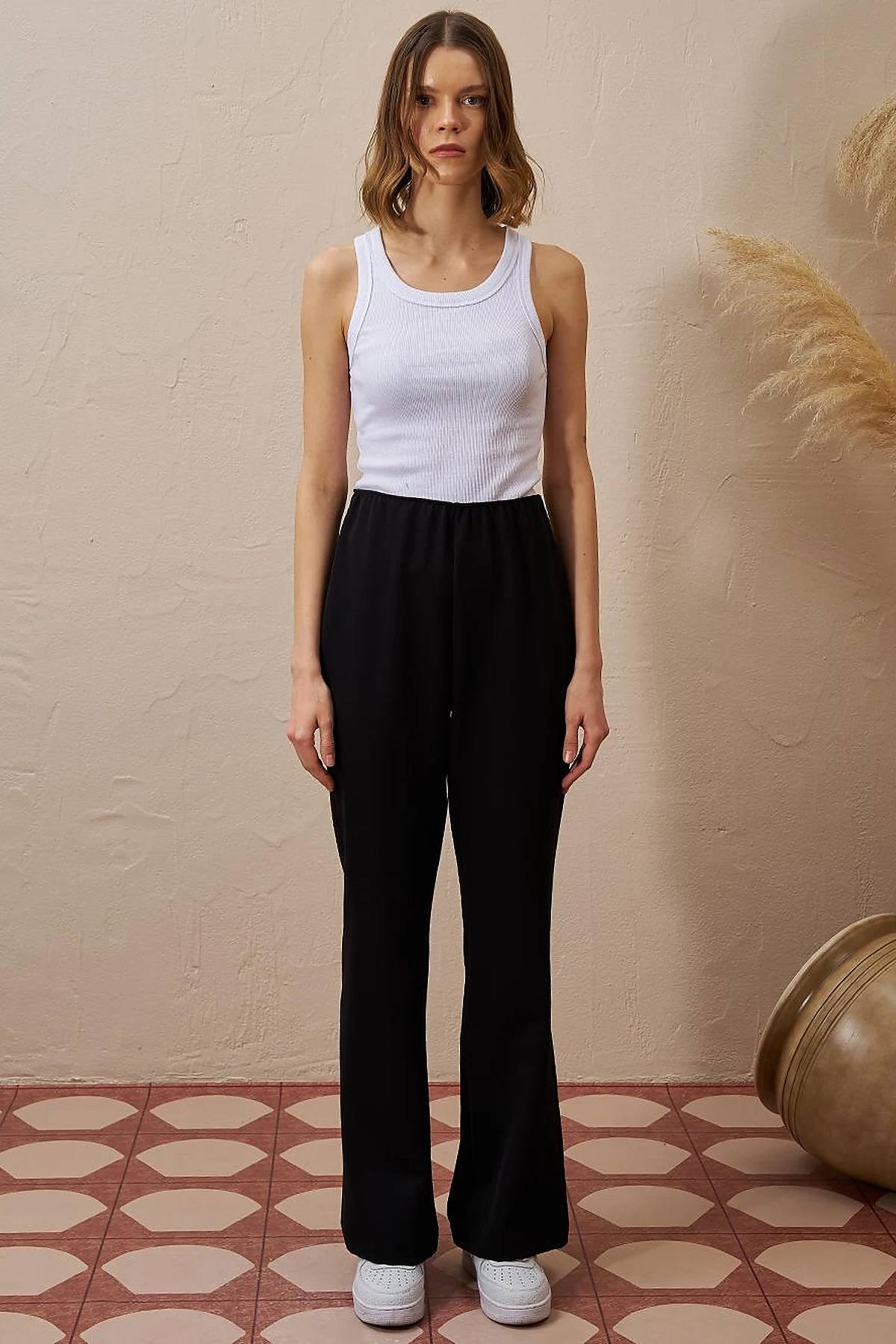 Flare Fit Trousers Black