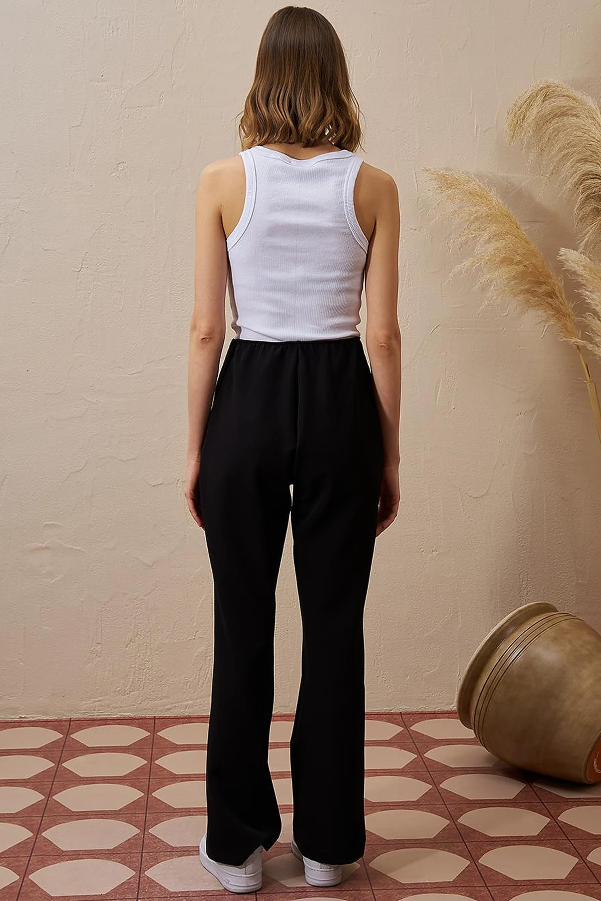 Flare Fit Trousers Black