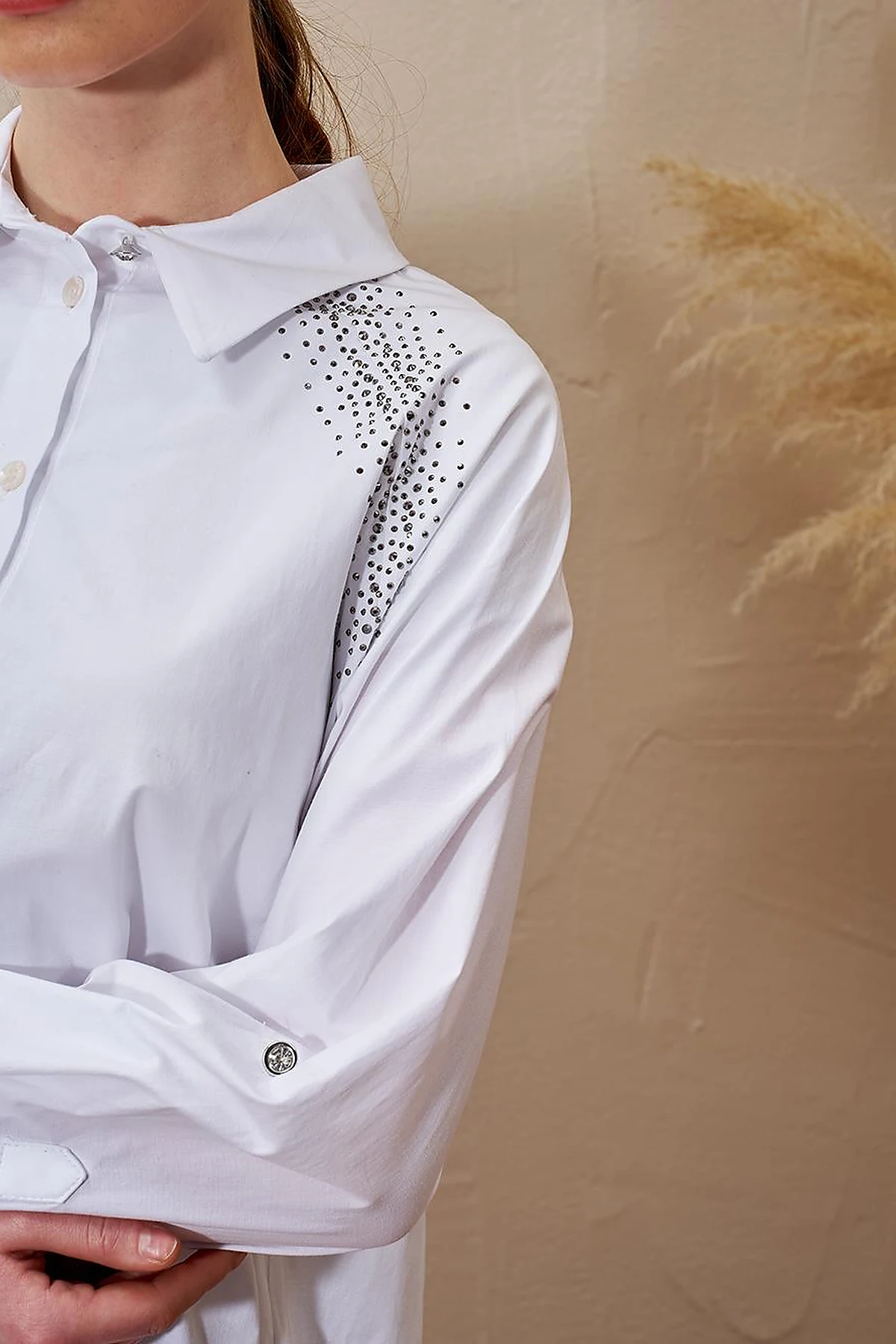 Hotfix Printed Cotton Tunic Optic White