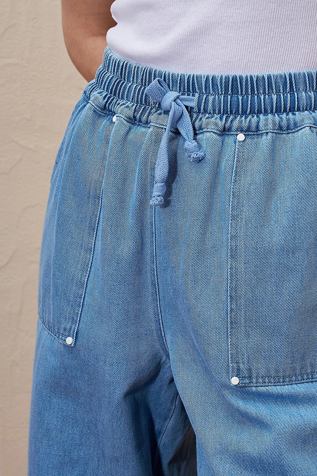 Deep Pocket Denim Pants Ice Blue
