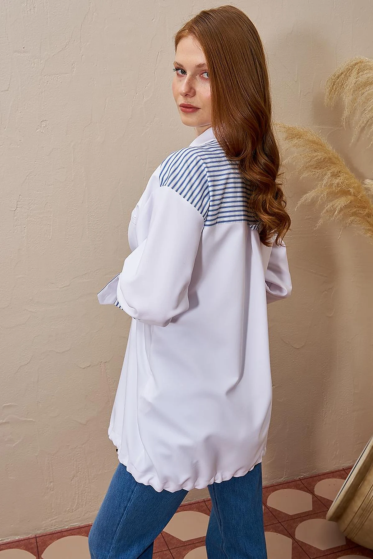 Chain Detailed Garnished Tunic Optic White
