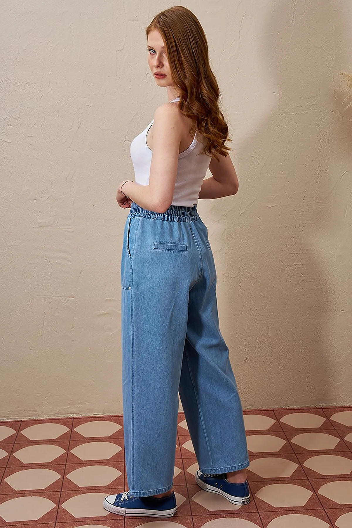 Deep Pocket Denim Pants Ice Blue