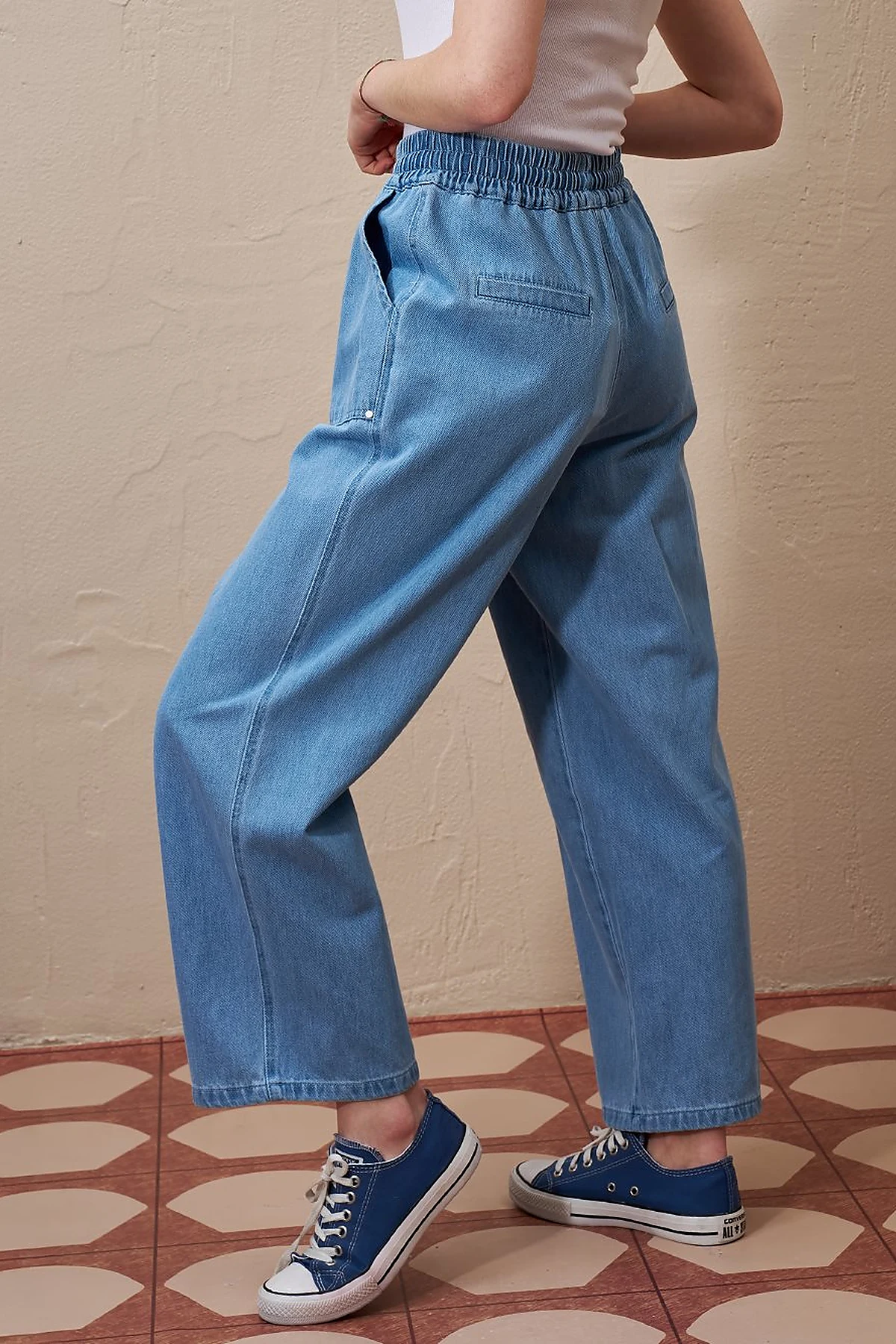 Deep Pocket Denim Pants Ice Blue