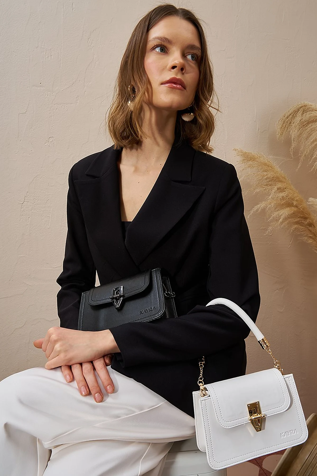 Metal Accessory Shoulder Bag Optical White