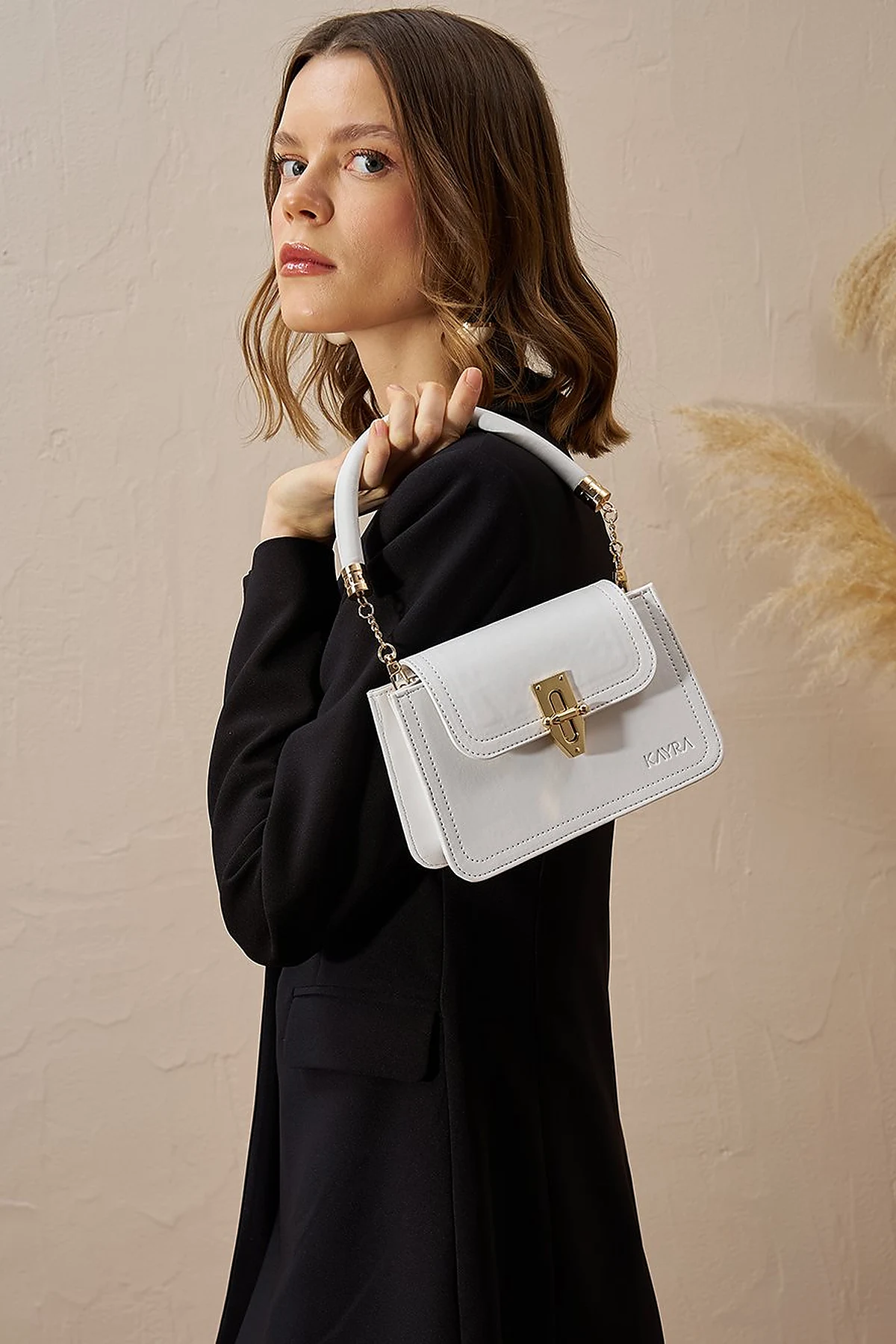 Metal Accessory Shoulder Bag Optical White