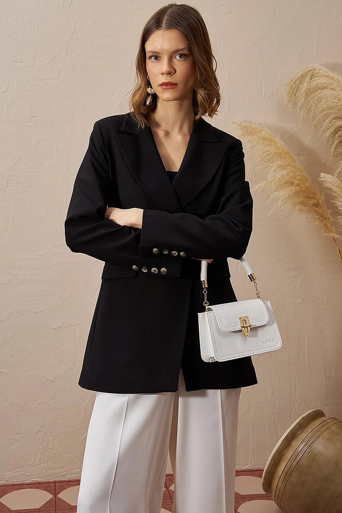 Metal Accessory Shoulder Bag Optical White