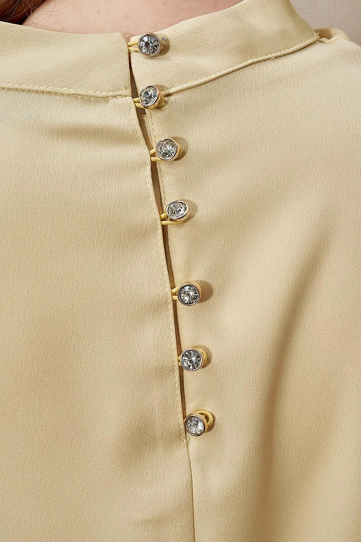 Satin Tunic with Chain Belt Detail Light Yellow