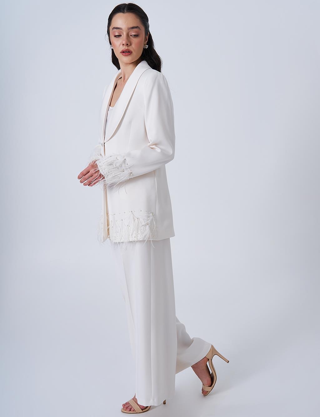 Otris Satin Two-Piece Suit Ecru
