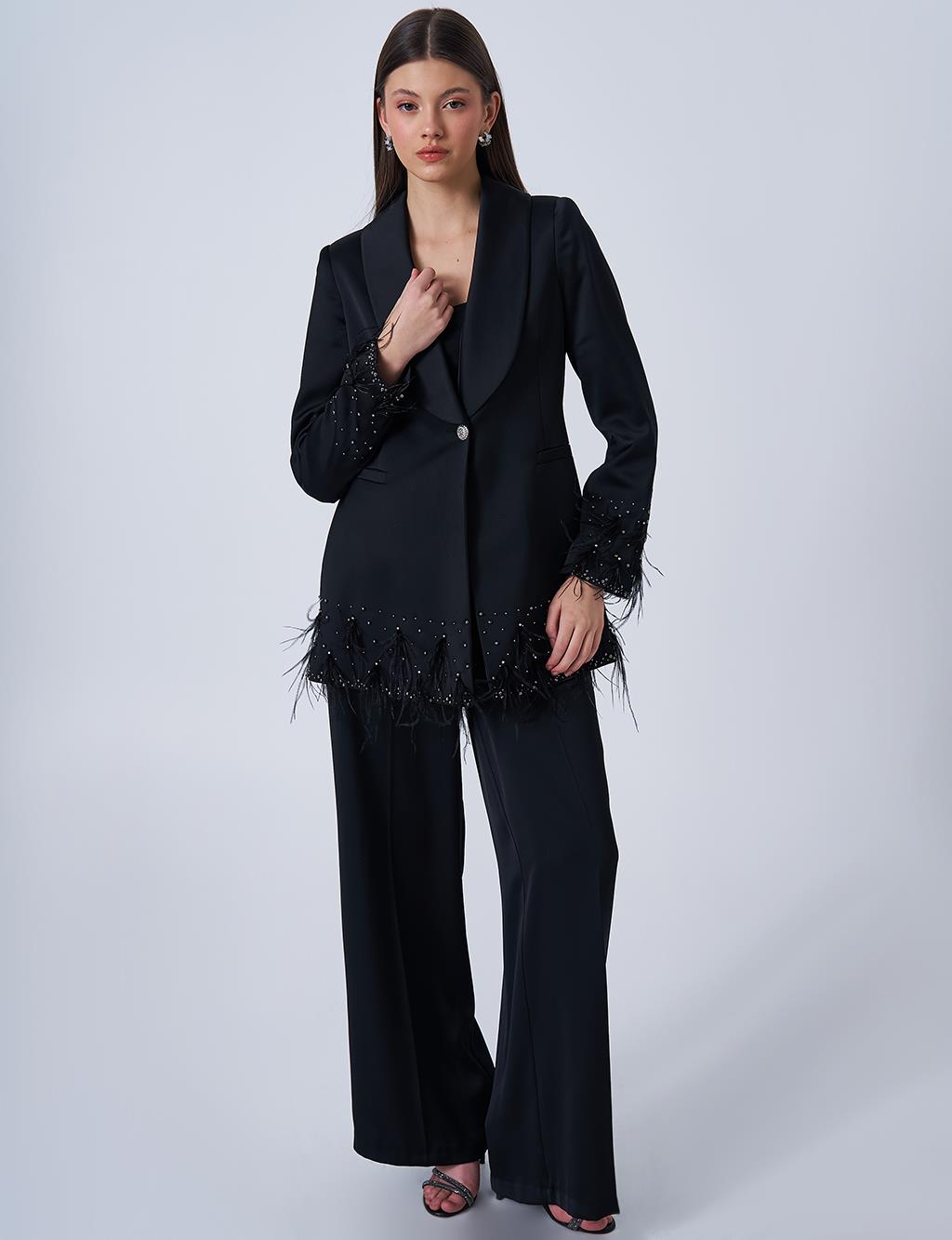 Otris Satin Two-Piece Suit Black