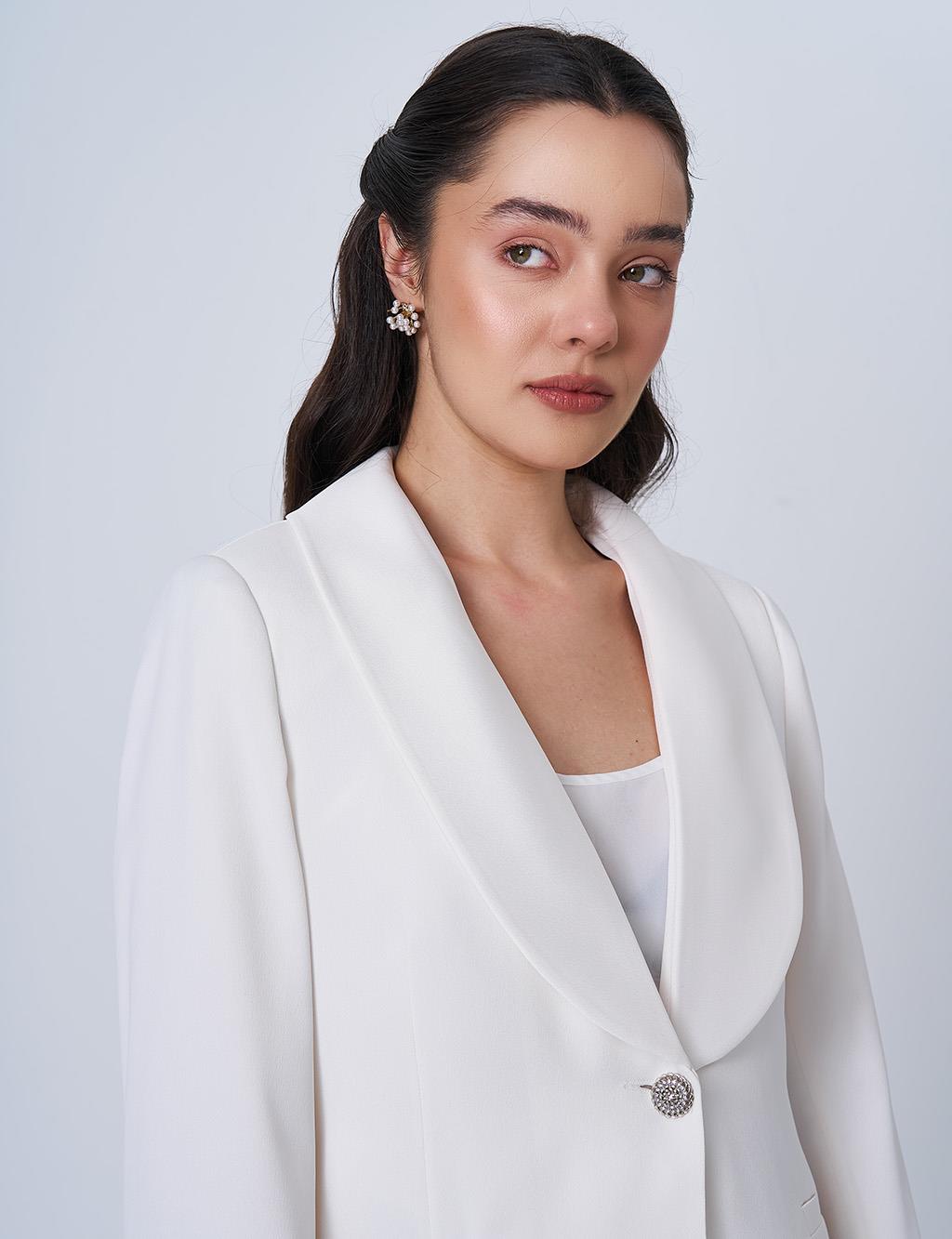 Otris Satin Two-Piece Suit Ecru