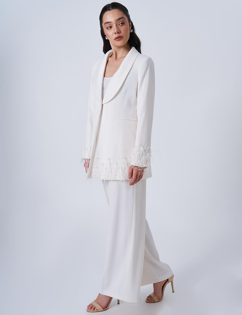 Otris Satin Two-Piece Suit Ecru