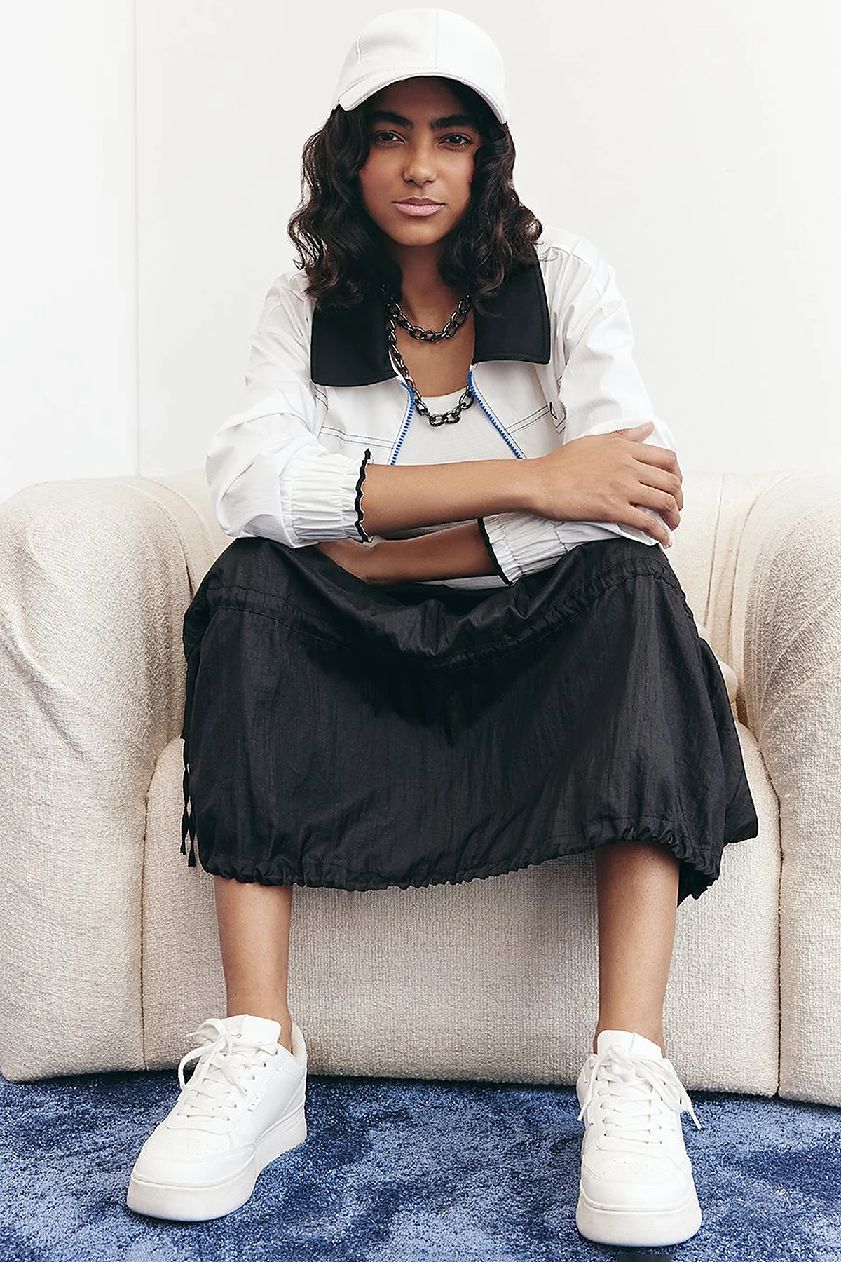 Shiny Balloon Skirt Black
