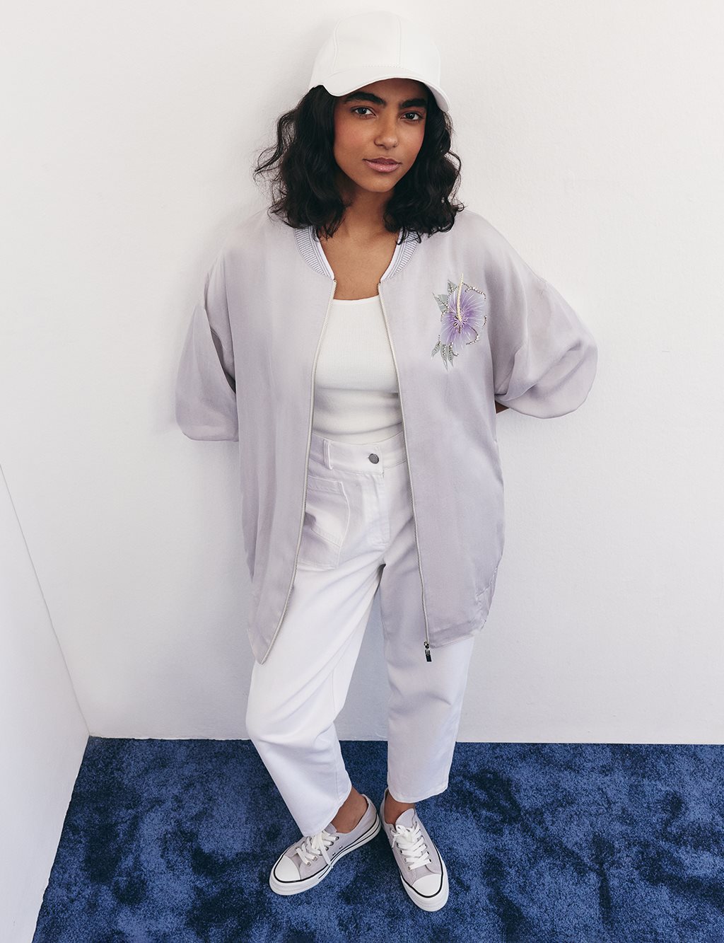 Embroidered Lyocell Jacket Gray 