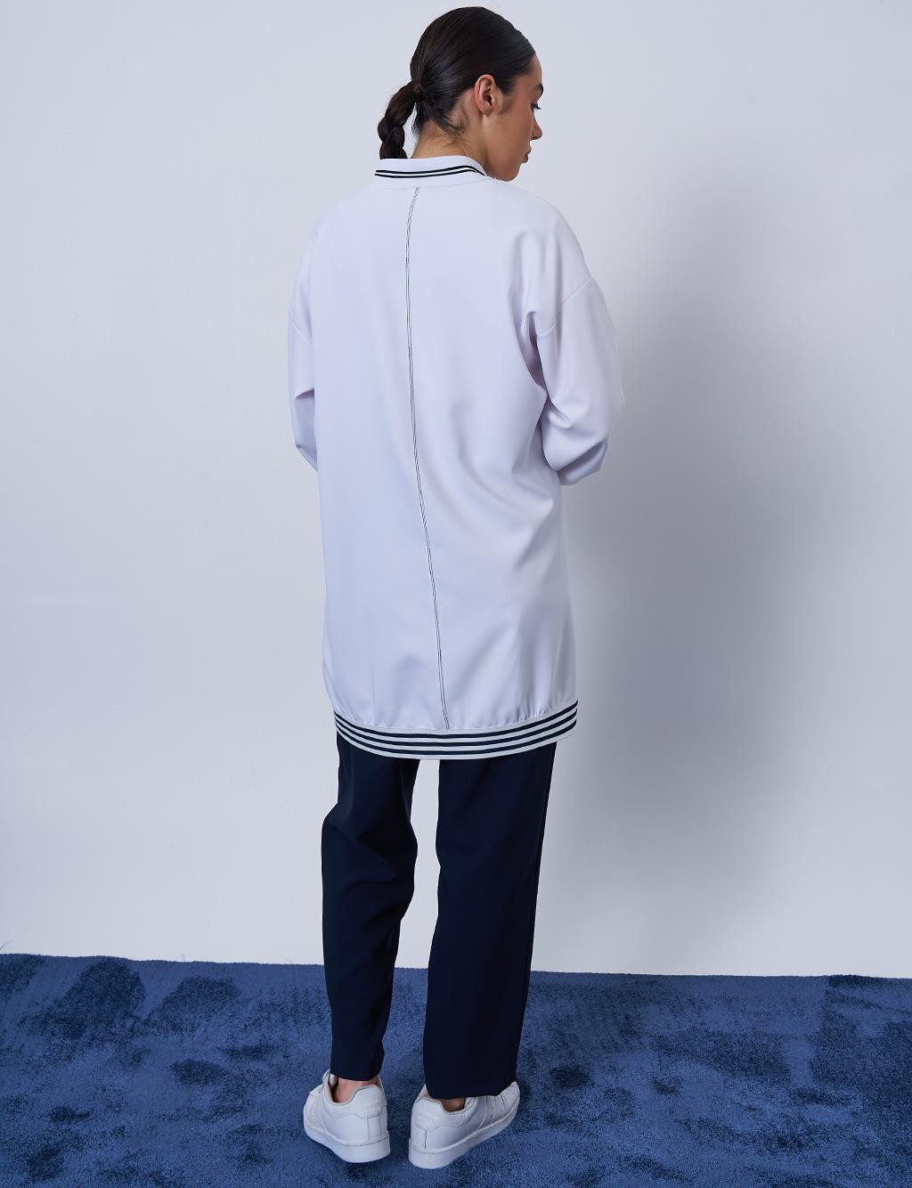 Zipper Closure Two-Piece Set Optic White