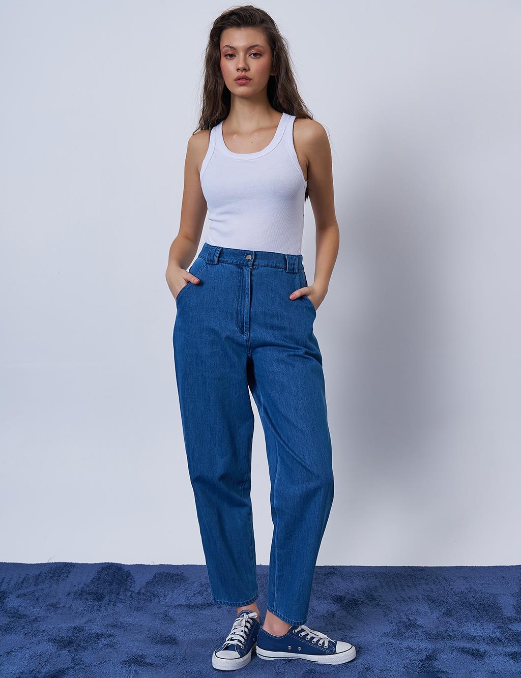 Carrot Cut Denim Pants Indigo
