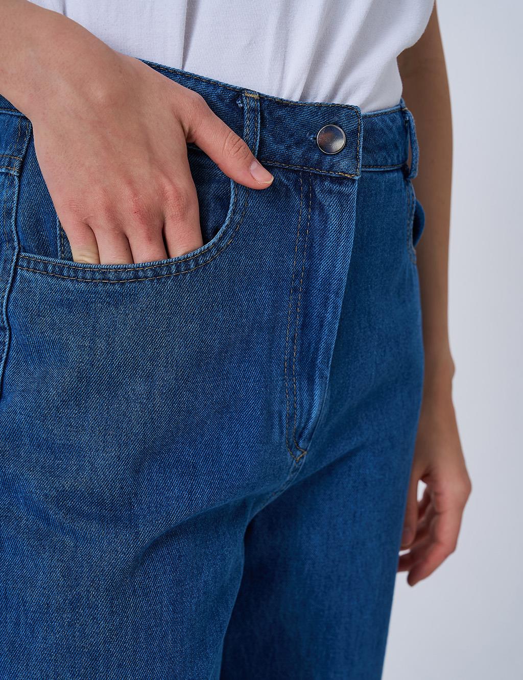 Wide Leg Denim Pants Indigo