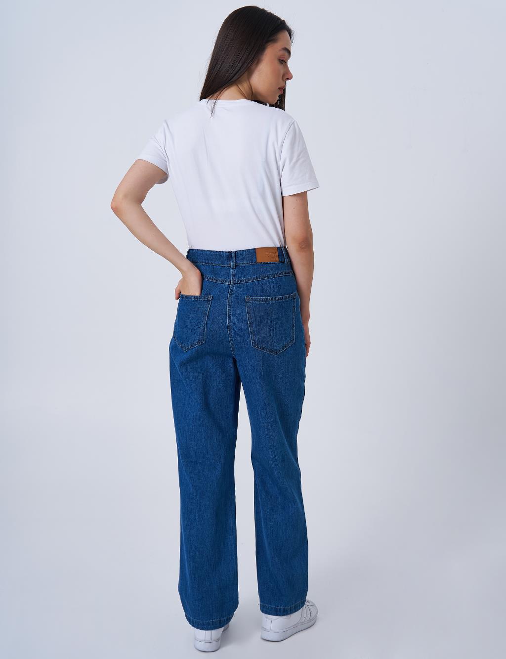 Wide Leg Denim Pants Indigo