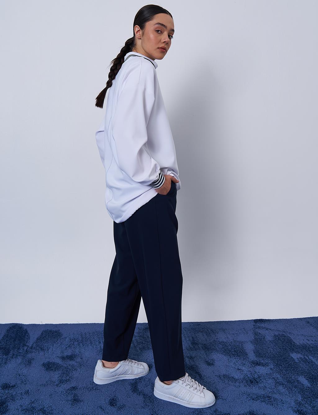 Zipper Closure Two-Piece Set Optic White