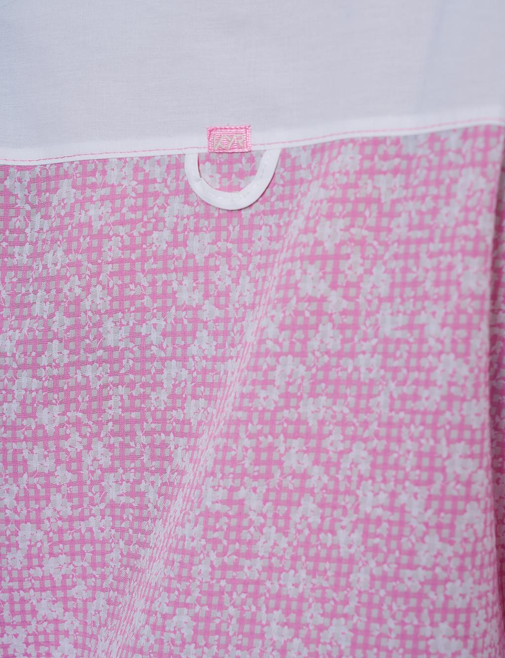 Floral Patterned Crinkled Tunic in Candy Pink