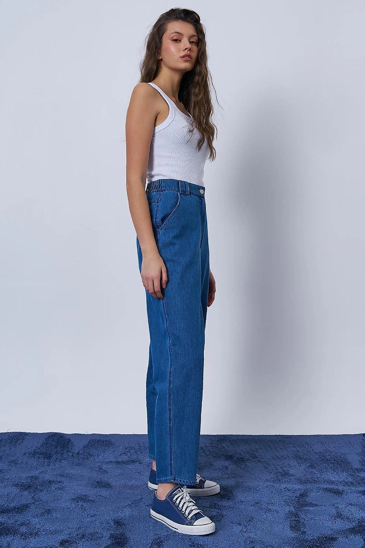 Carrot Cut Denim Pants Indigo