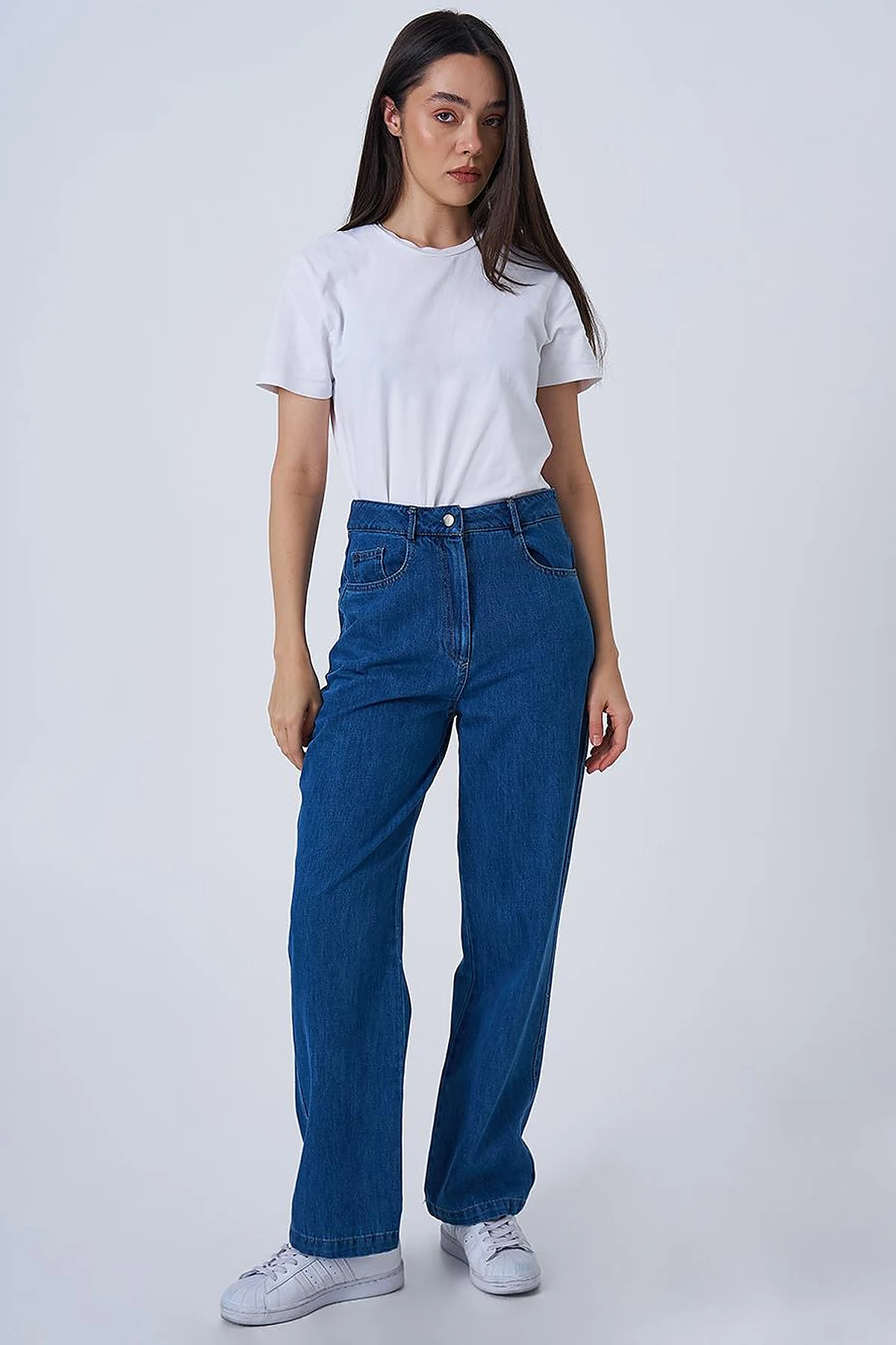 Wide Leg Denim Pants Indigo