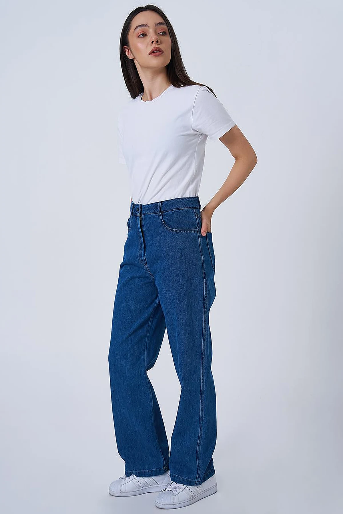 Wide Leg Denim Pants Indigo
